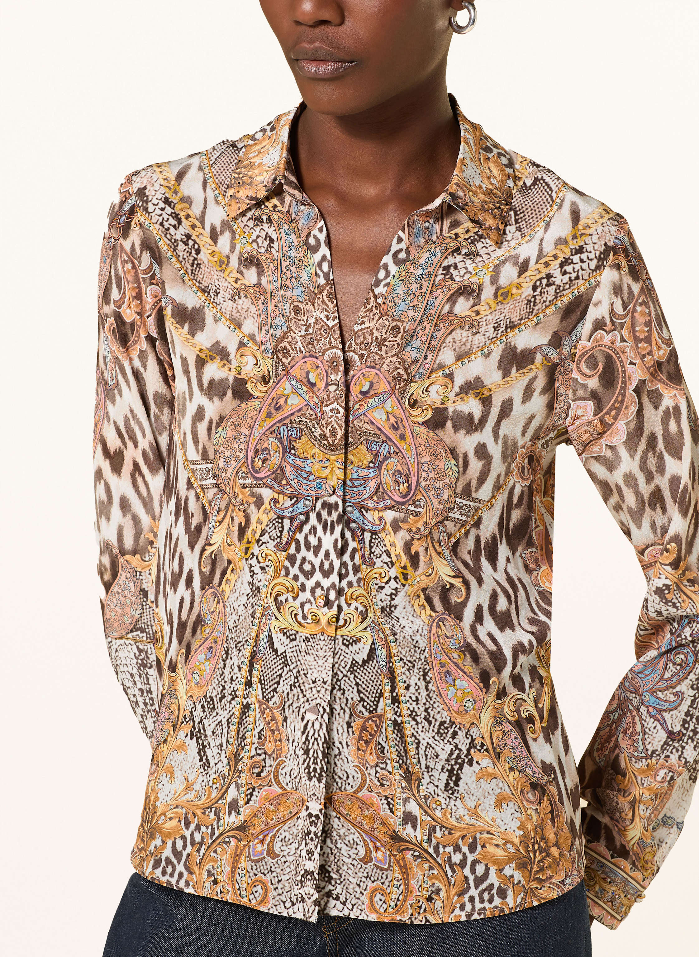 Thumbnail - Princess Goes Hollywood Seidenbluse Mit Schmucksteinen braun