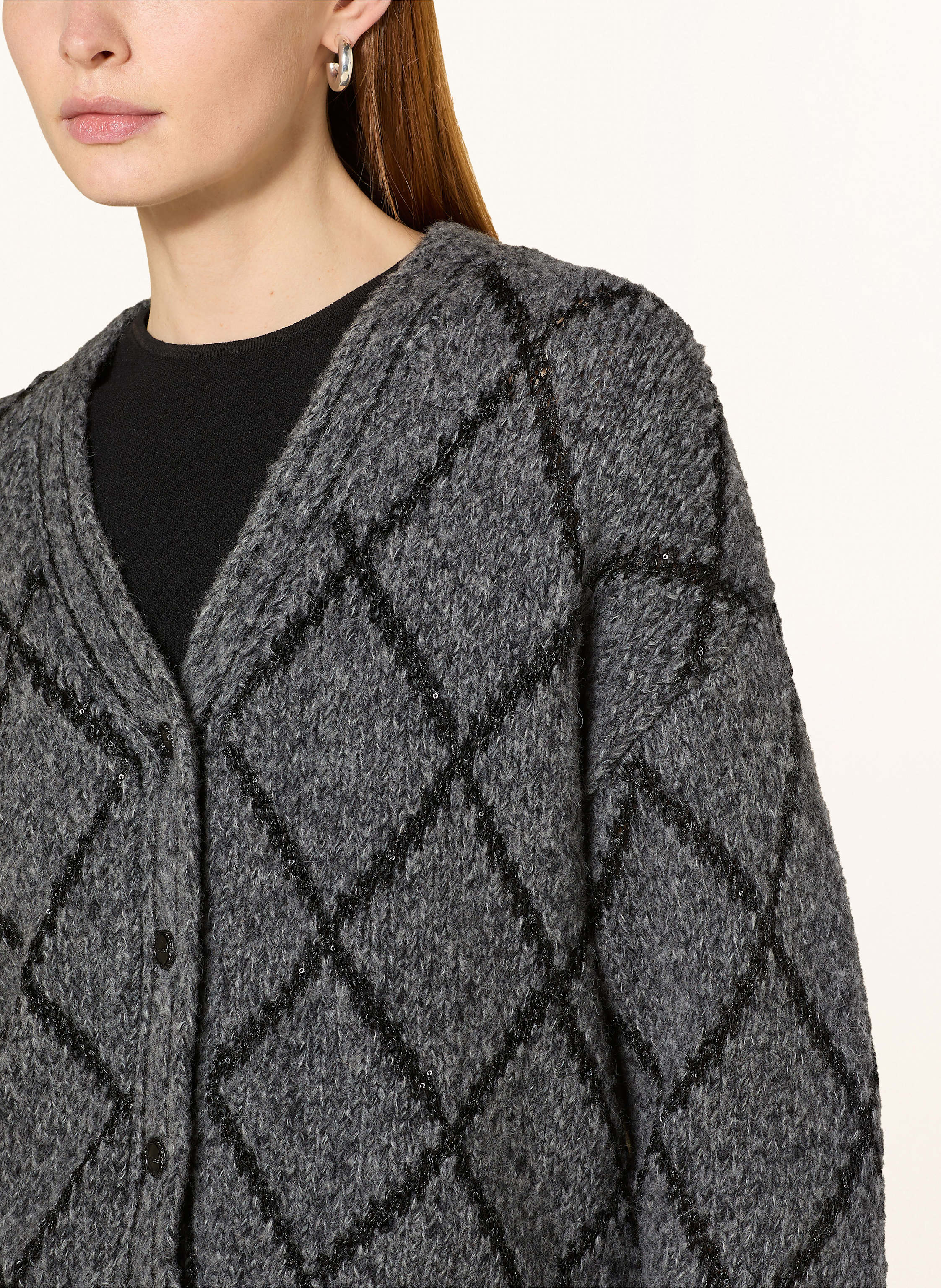 Thumbnail - Princess Goes Hollywood Strickjacke Mit Pailletten grau