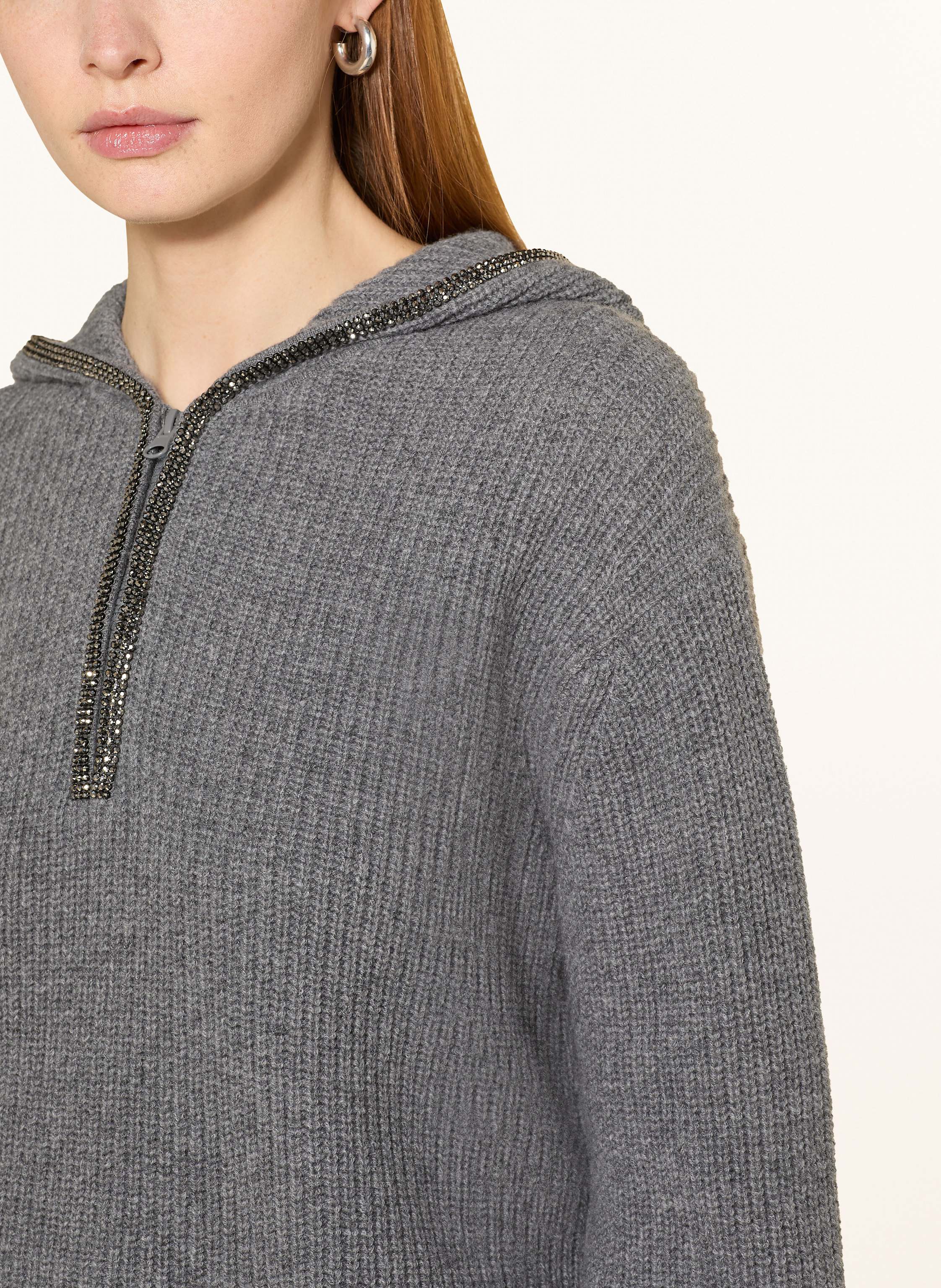 Thumbnail - Princess Goes Hollywood Pullover Mit Cashmere Und Schmucksteinen grau