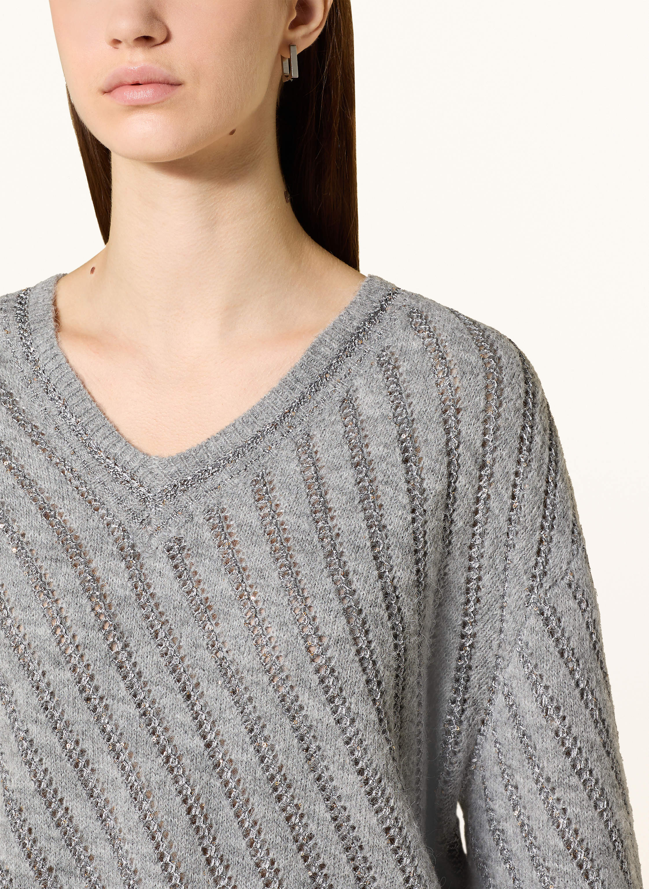 Thumbnail - Marc Aurel Pullover Mit Pailletten grau