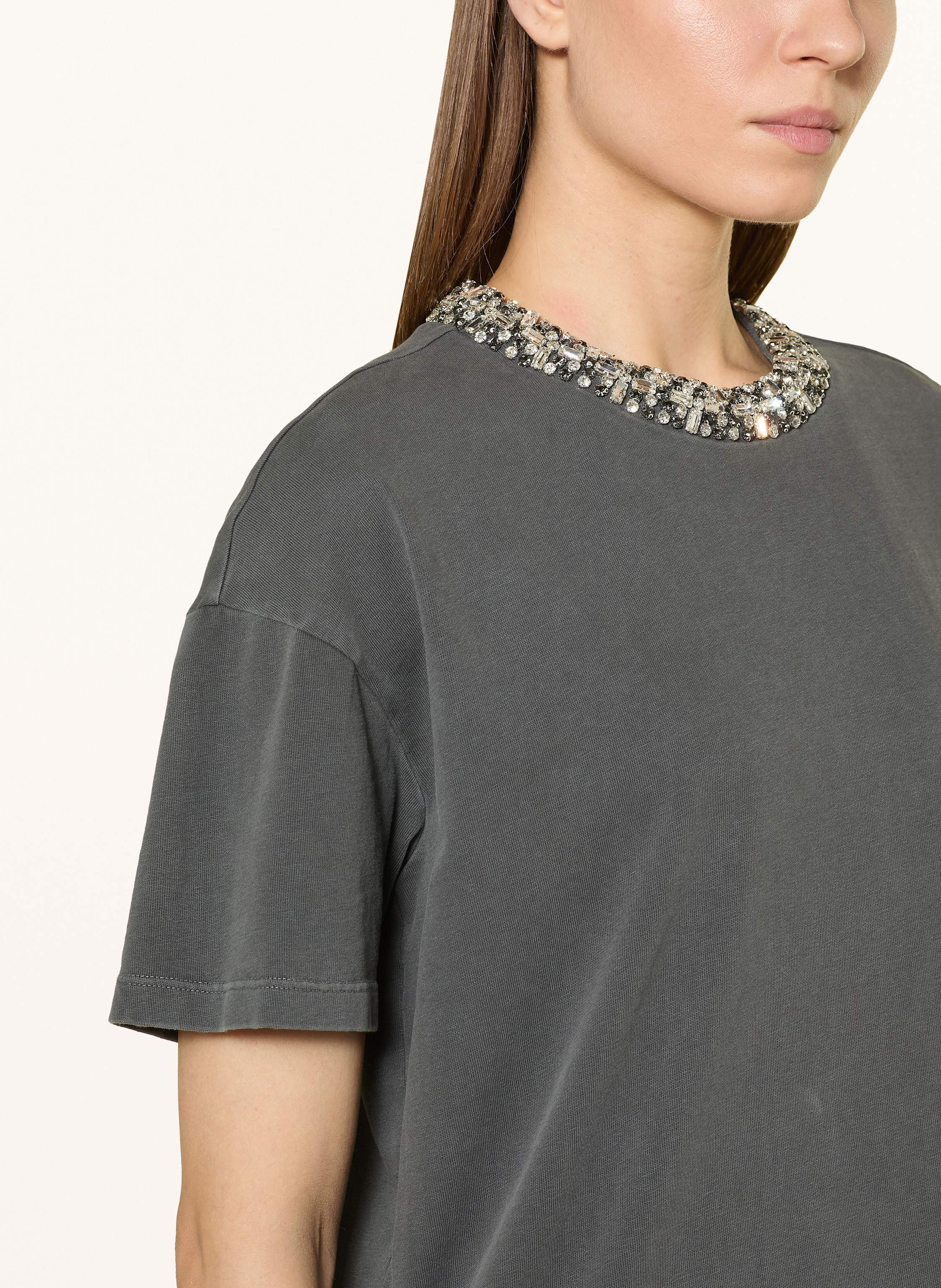 Thumbnail - Marc Aurel T-Shirt Mit Schmucksteinen grau