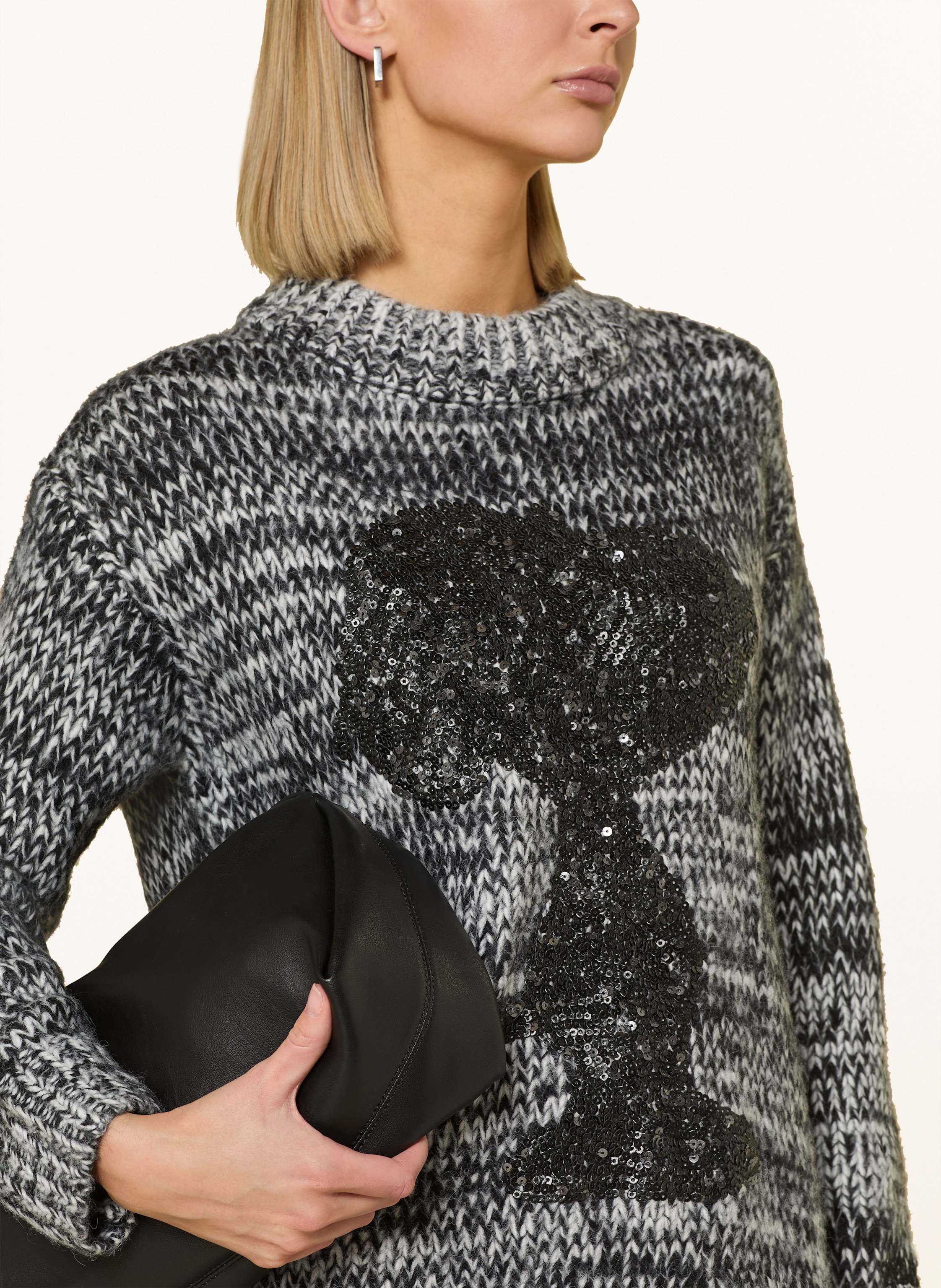 Thumbnail - Frogbox Pullover Mit Pailletten schwarz