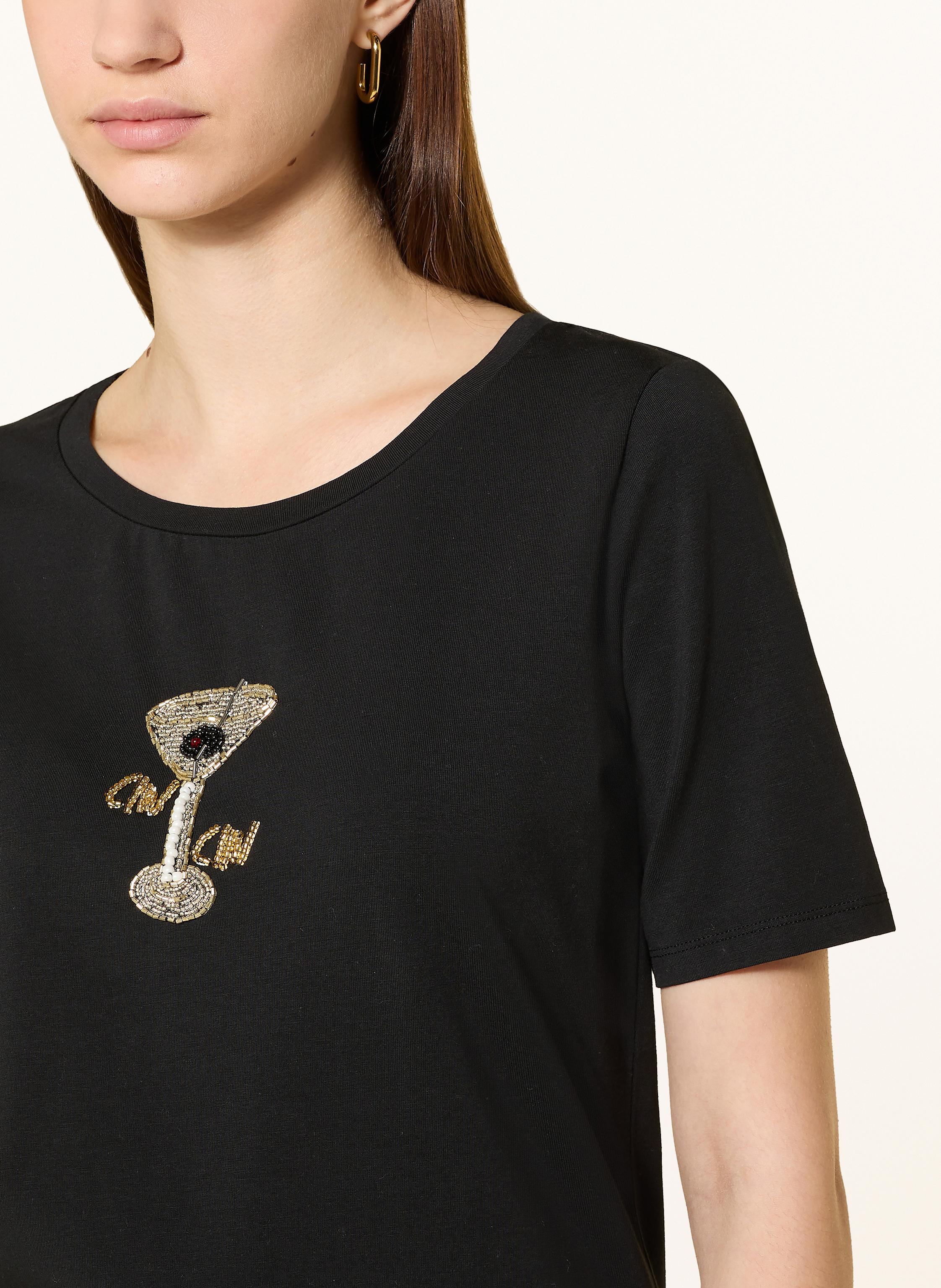 Thumbnail - Marc Aurel T-Shirt Mit Schmucksteinen schwarz