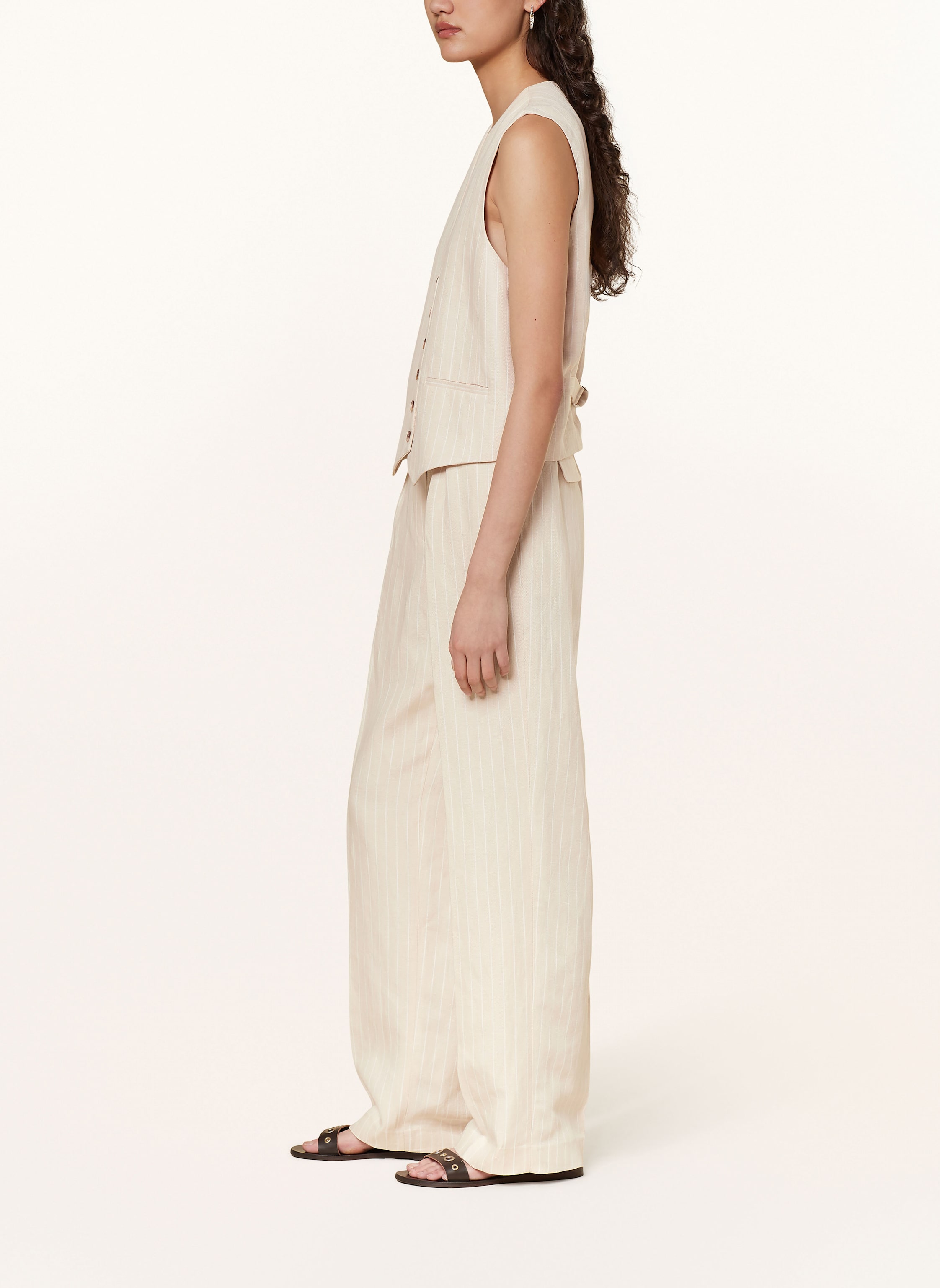 Thumbnail - Ba&Sh Marlenehose Peanut Mit Leinen beige