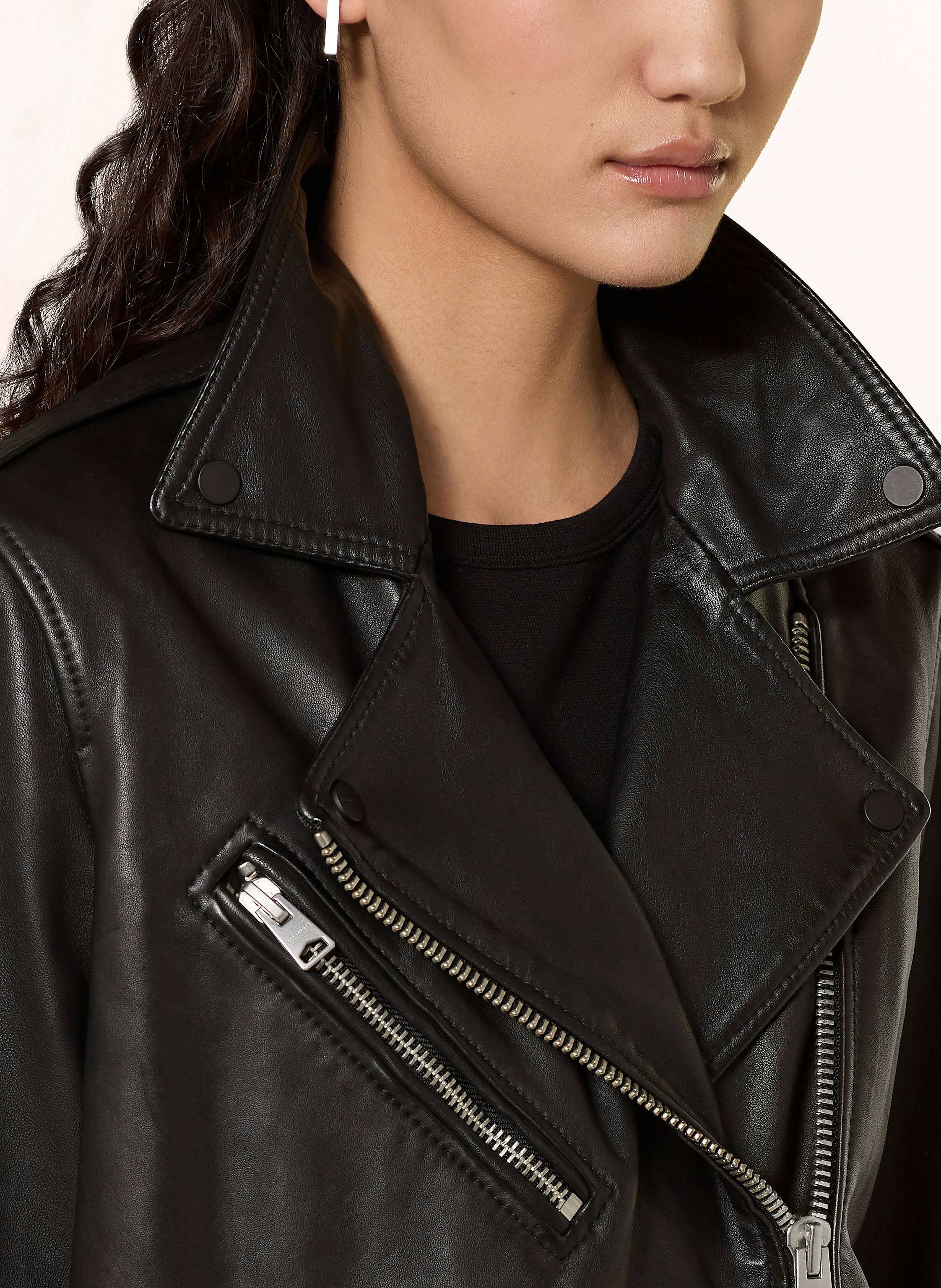Thumbnail - Allsaints Lederjacke Billie Biker schwarz