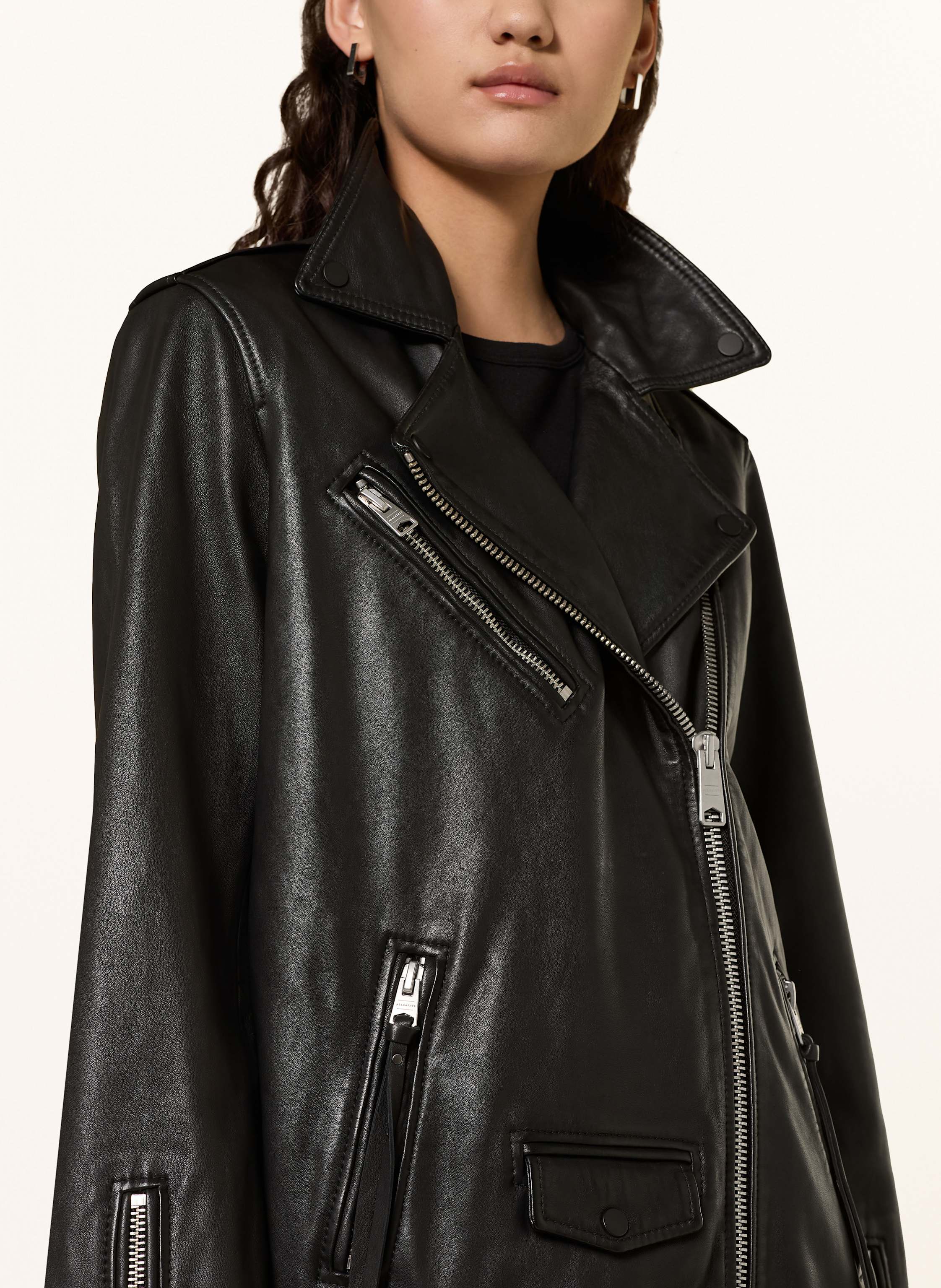 Thumbnail - Allsaints Lederjacke Billie Biker schwarz