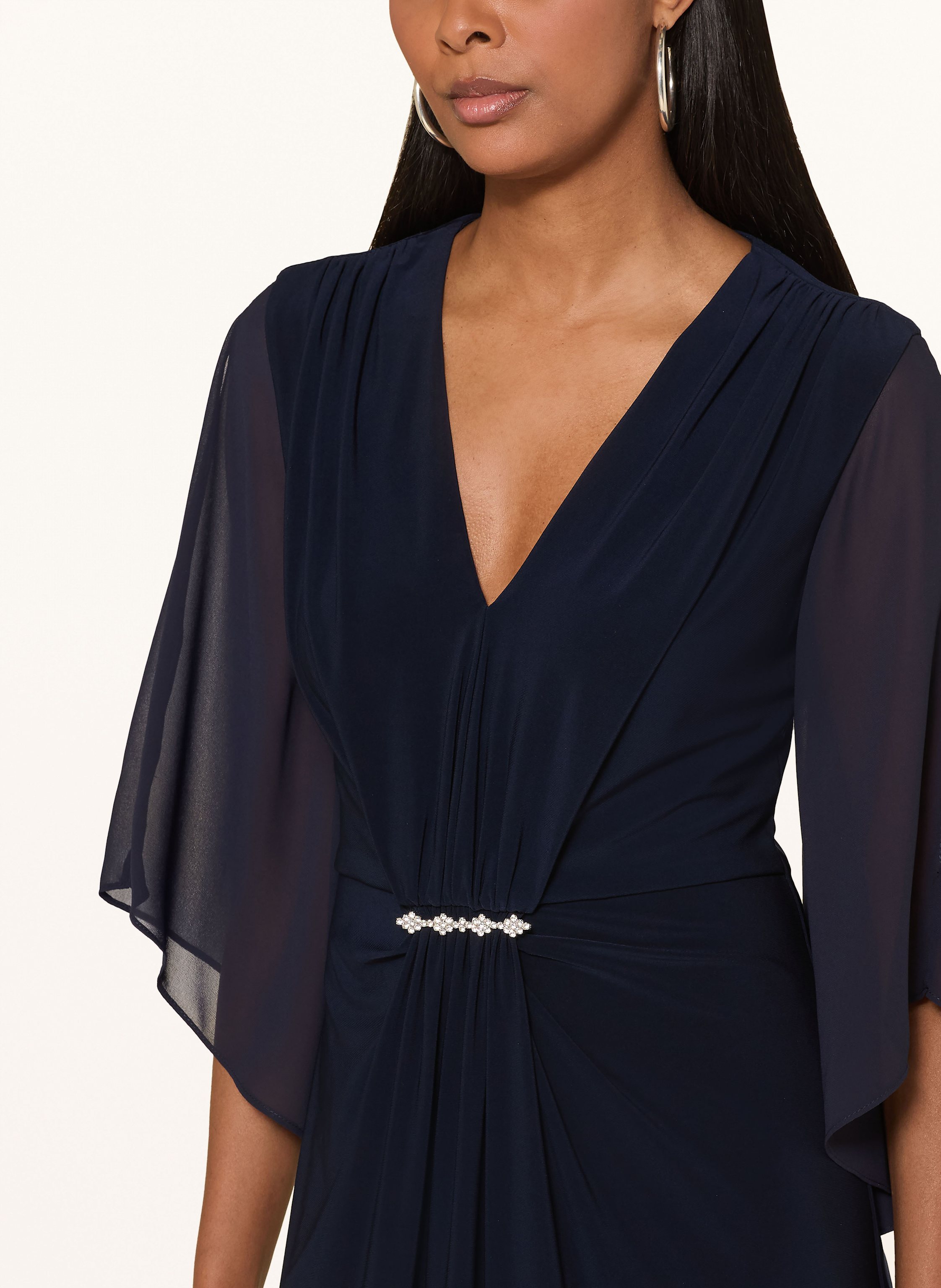 Thumbnail - Joseph Ribkoff Signature Kleid Mit 3/4-Arm Und Schmucksteinen blau