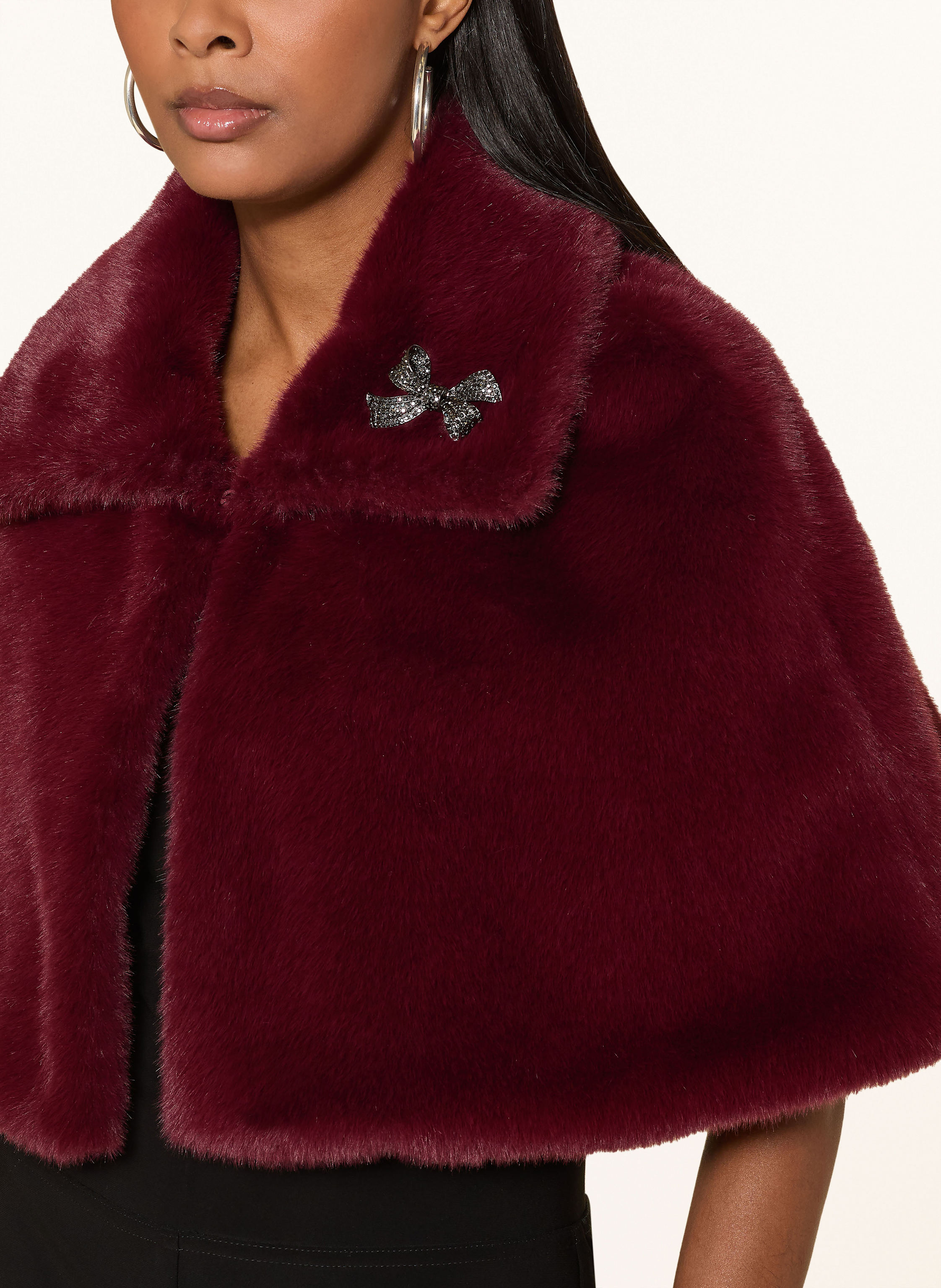 Thumbnail - Joseph Ribkoff Signature Kunstfell-Bolero rot