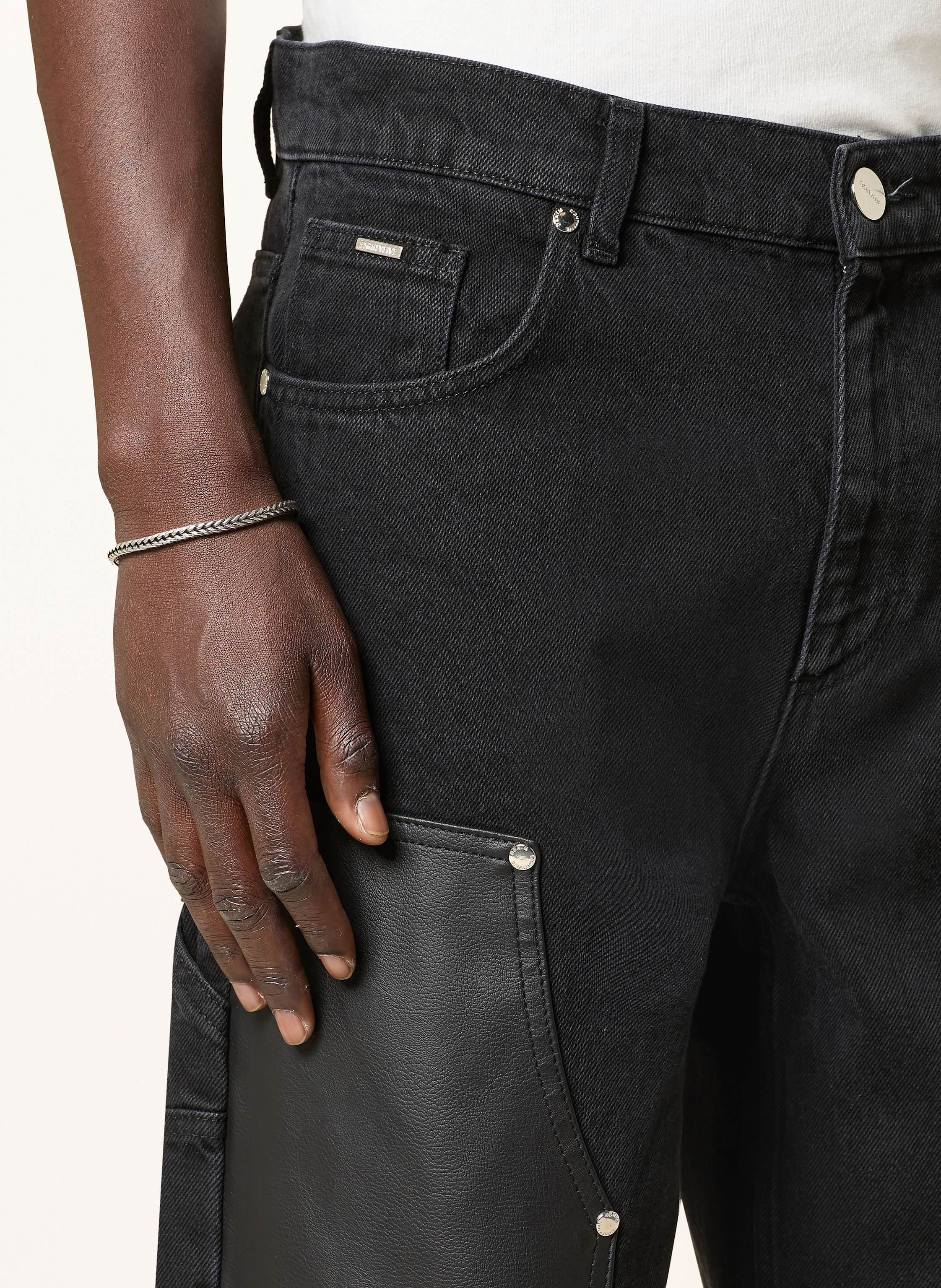 Thumbnail - Eightyfive Cargojeans Im Materialmix Relaxed Fit schwarz