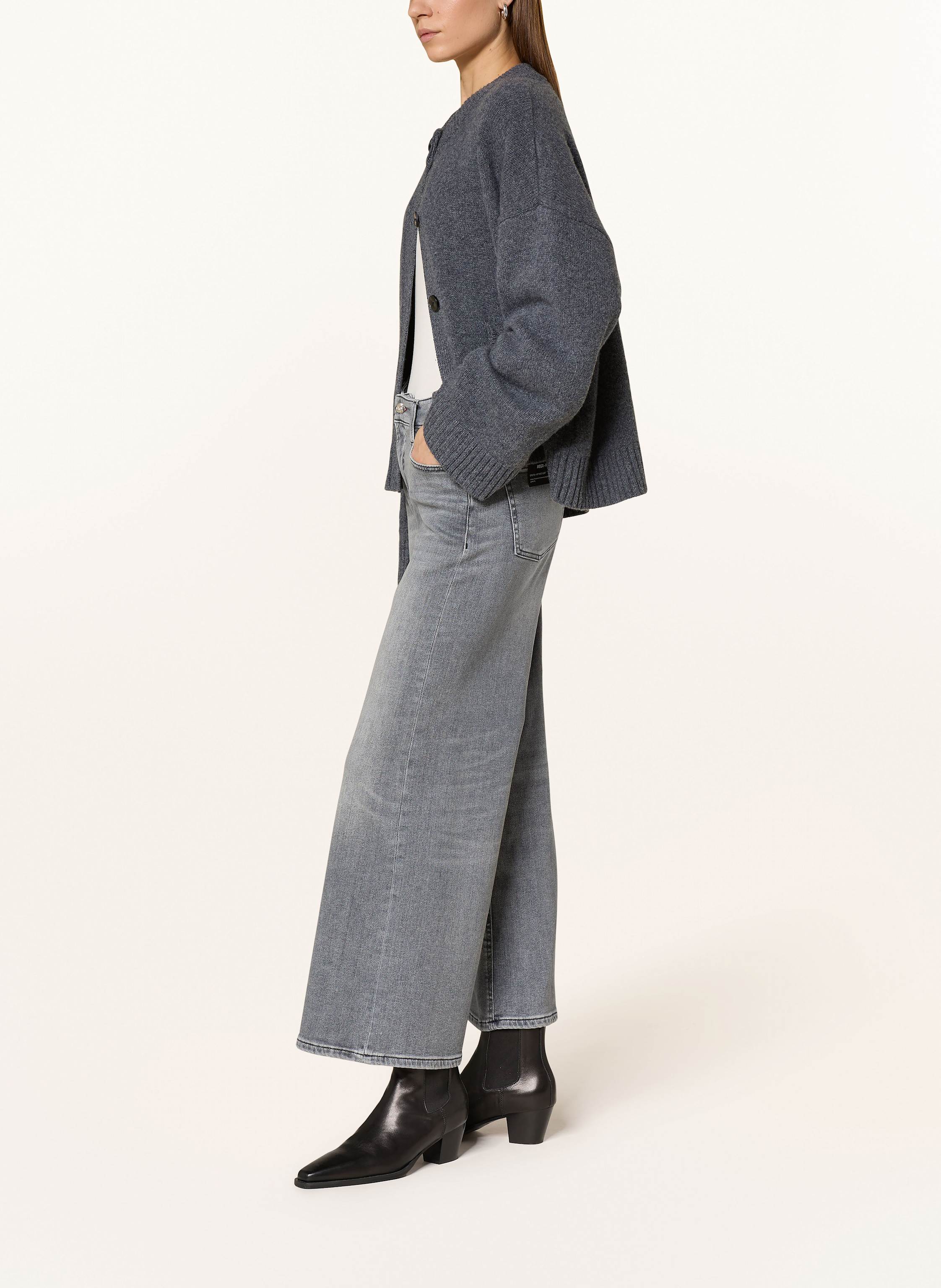 Thumbnail - Cambio Flared Jeans Palazzo grau