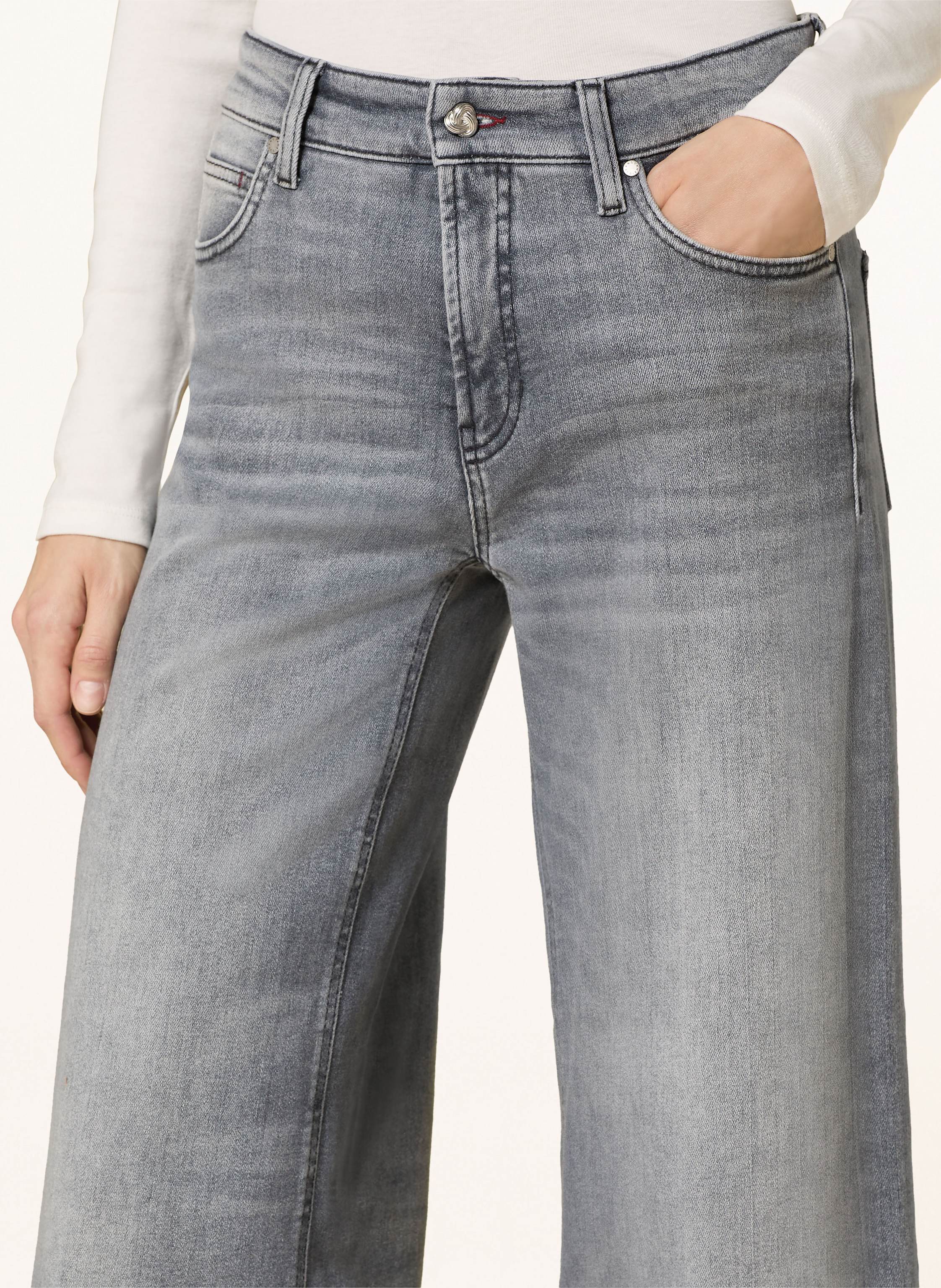 Thumbnail - Cambio Flared Jeans Palazzo grau