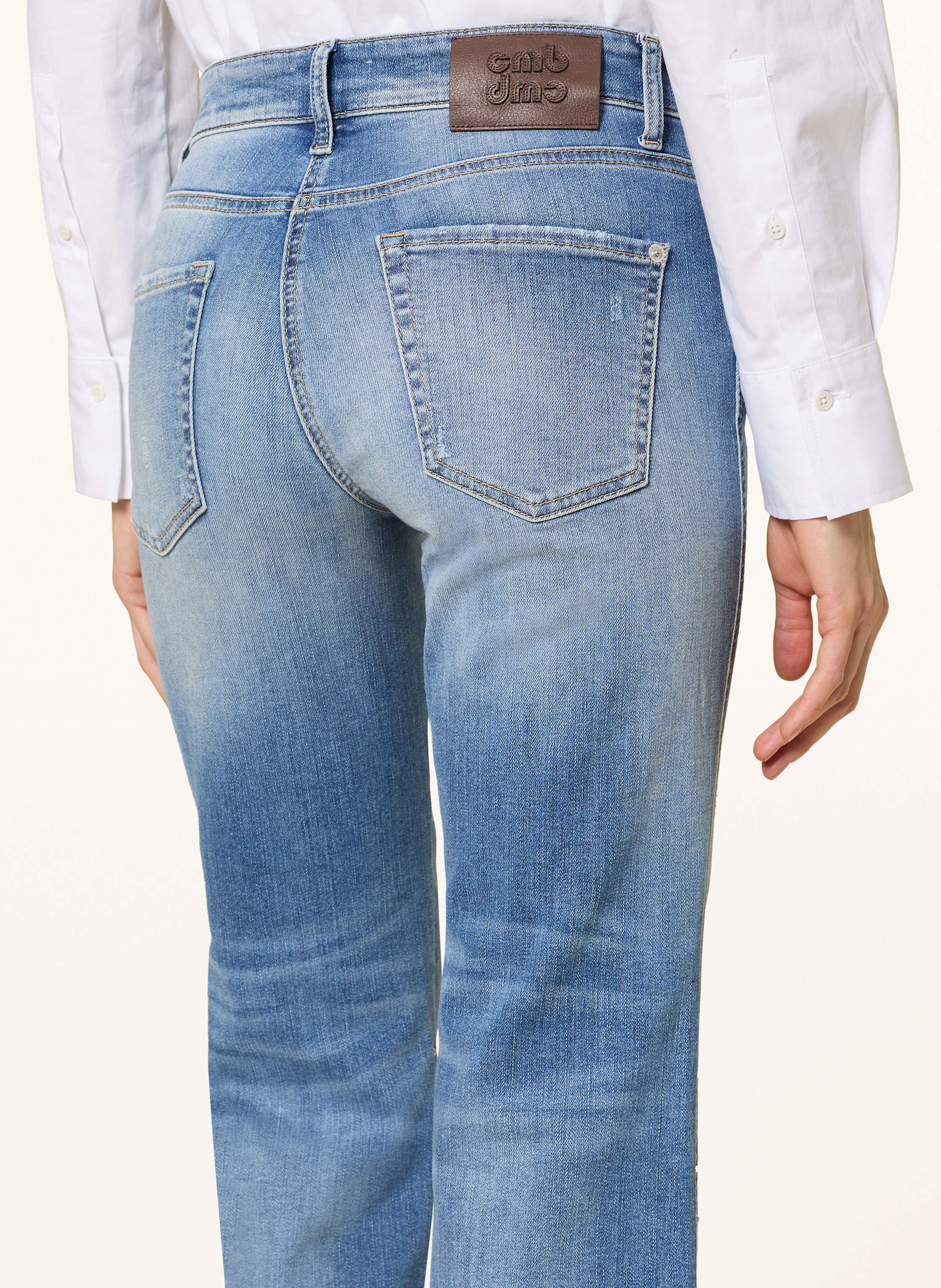 Thumbnail - Cambio Jeans Francesa Mit Schmucksteinbesatz blau
