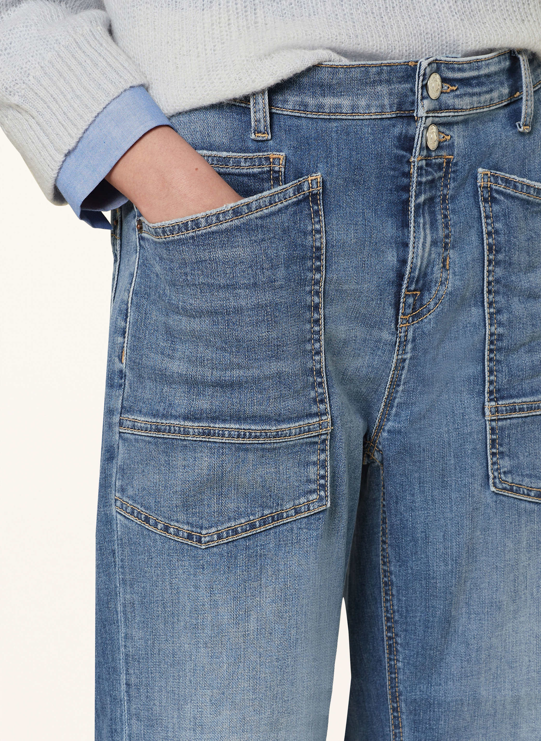 Thumbnail - Cambio Jeans Giuli Mit Nieten blau