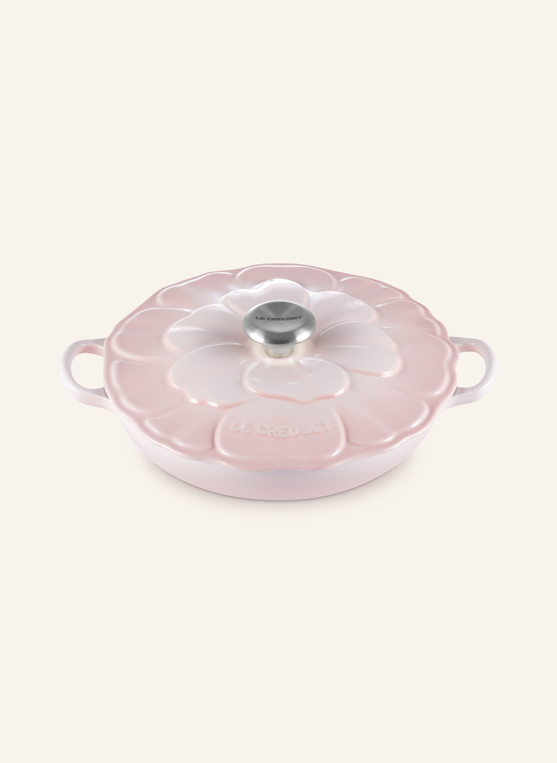 LE CREUSET Gourmet Profit Pot FLOWER Diameter: 26 cm in shell pink