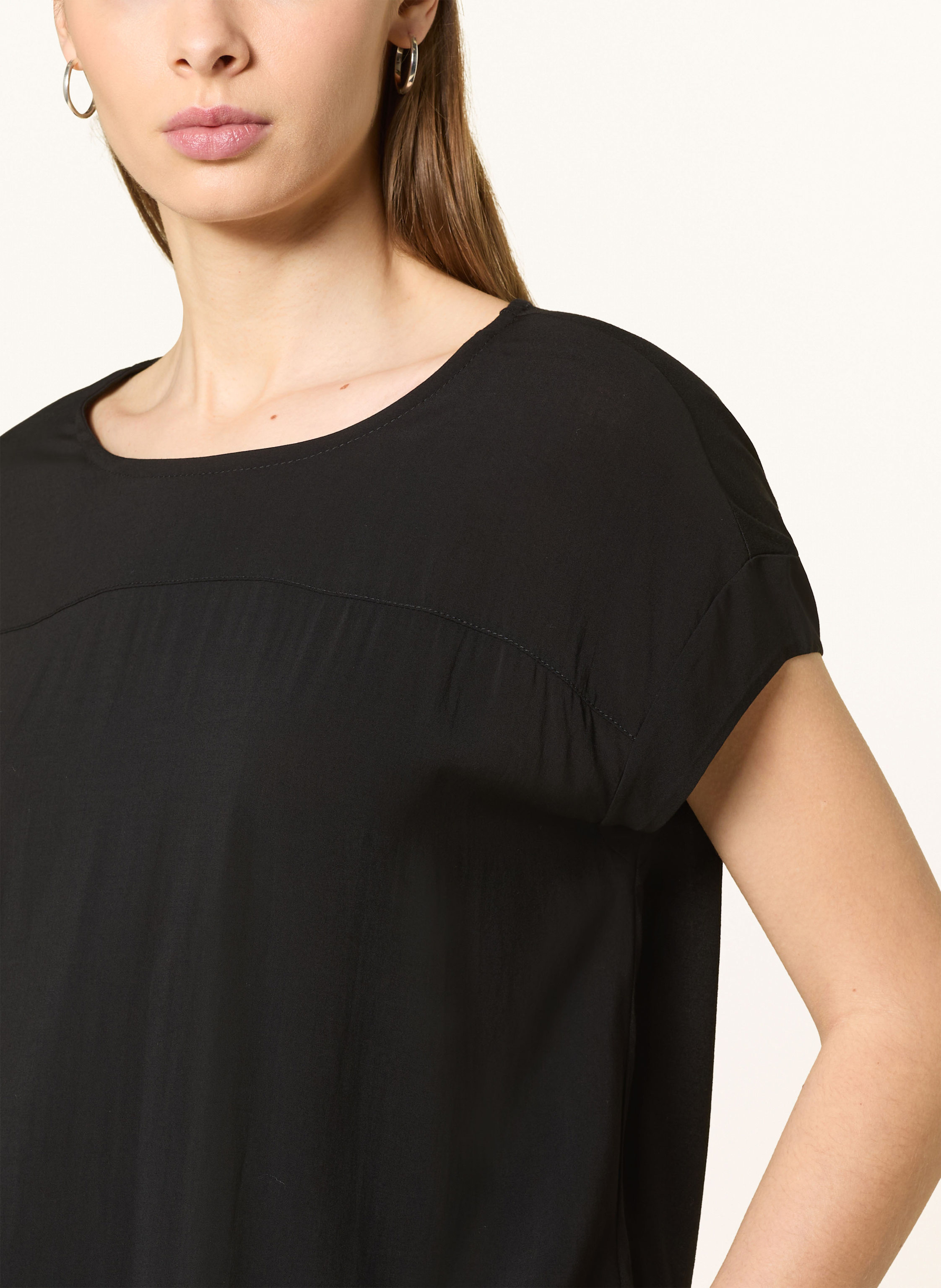 Thumbnail - Opus T-Shirt Sesonne Im Materialmix schwarz