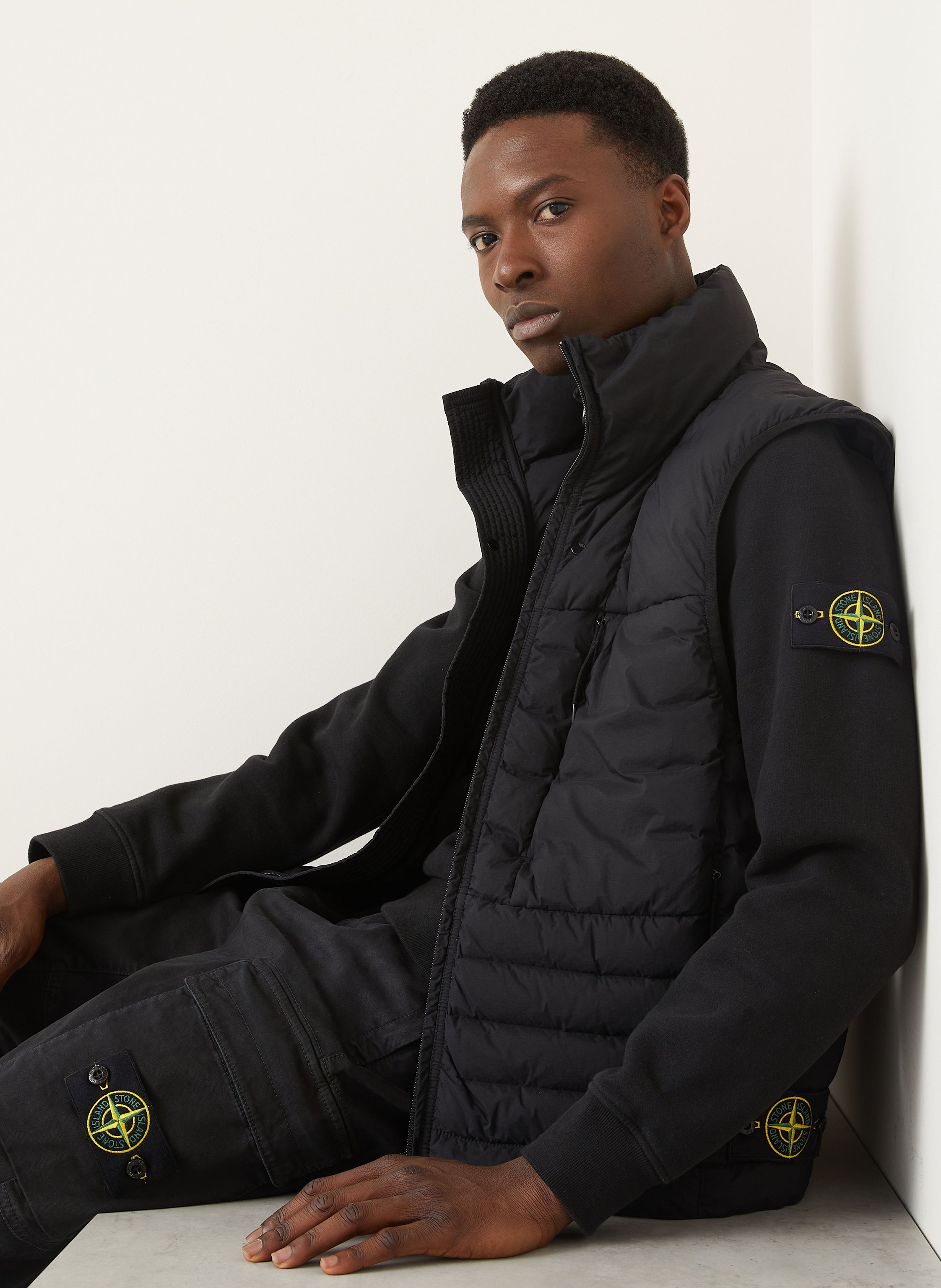 Thumbnail - Stone Island Daunenweste schwarz