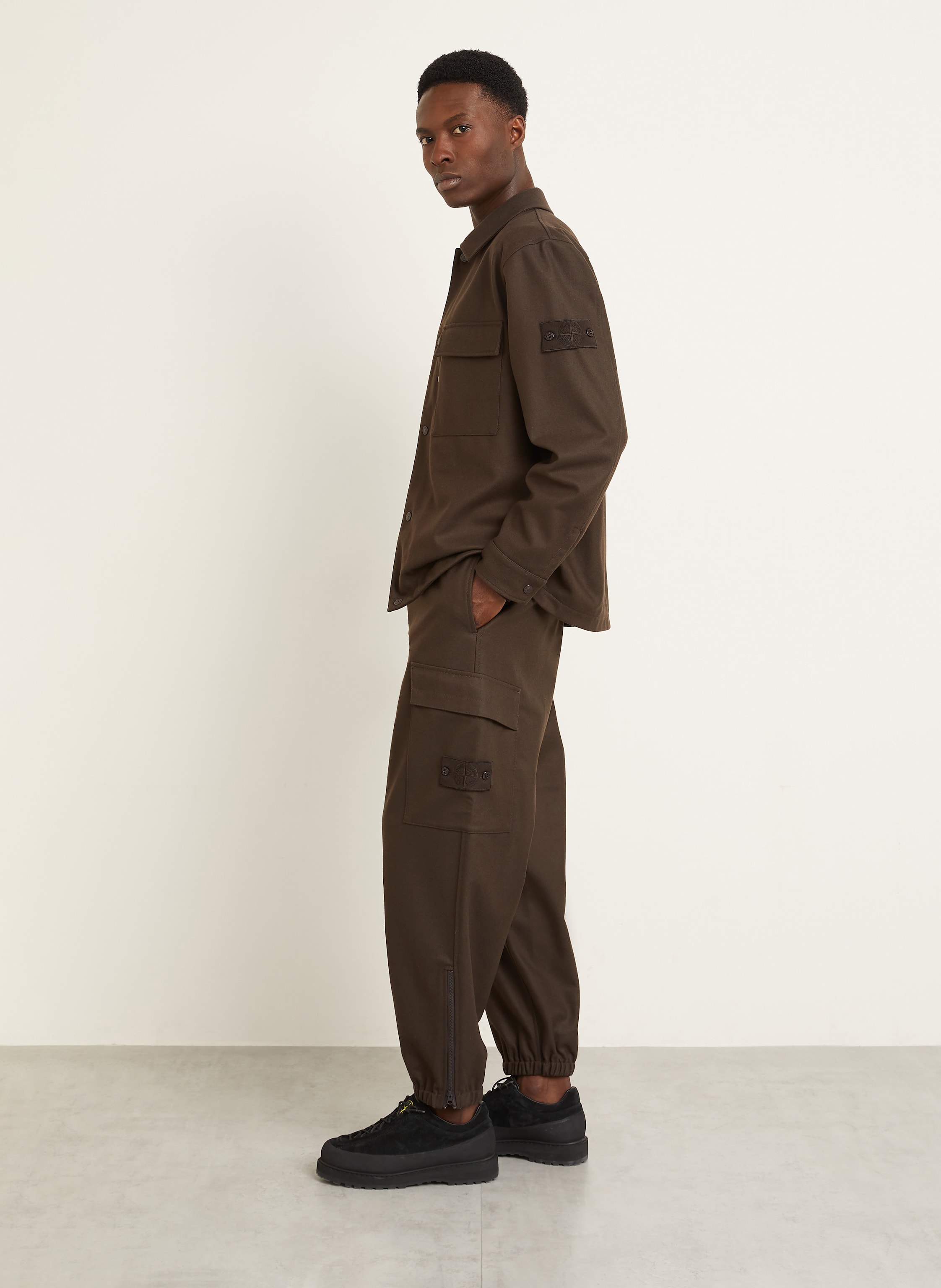 Thumbnail - Stone Island Cargohose Ghost Aus Flanell braun