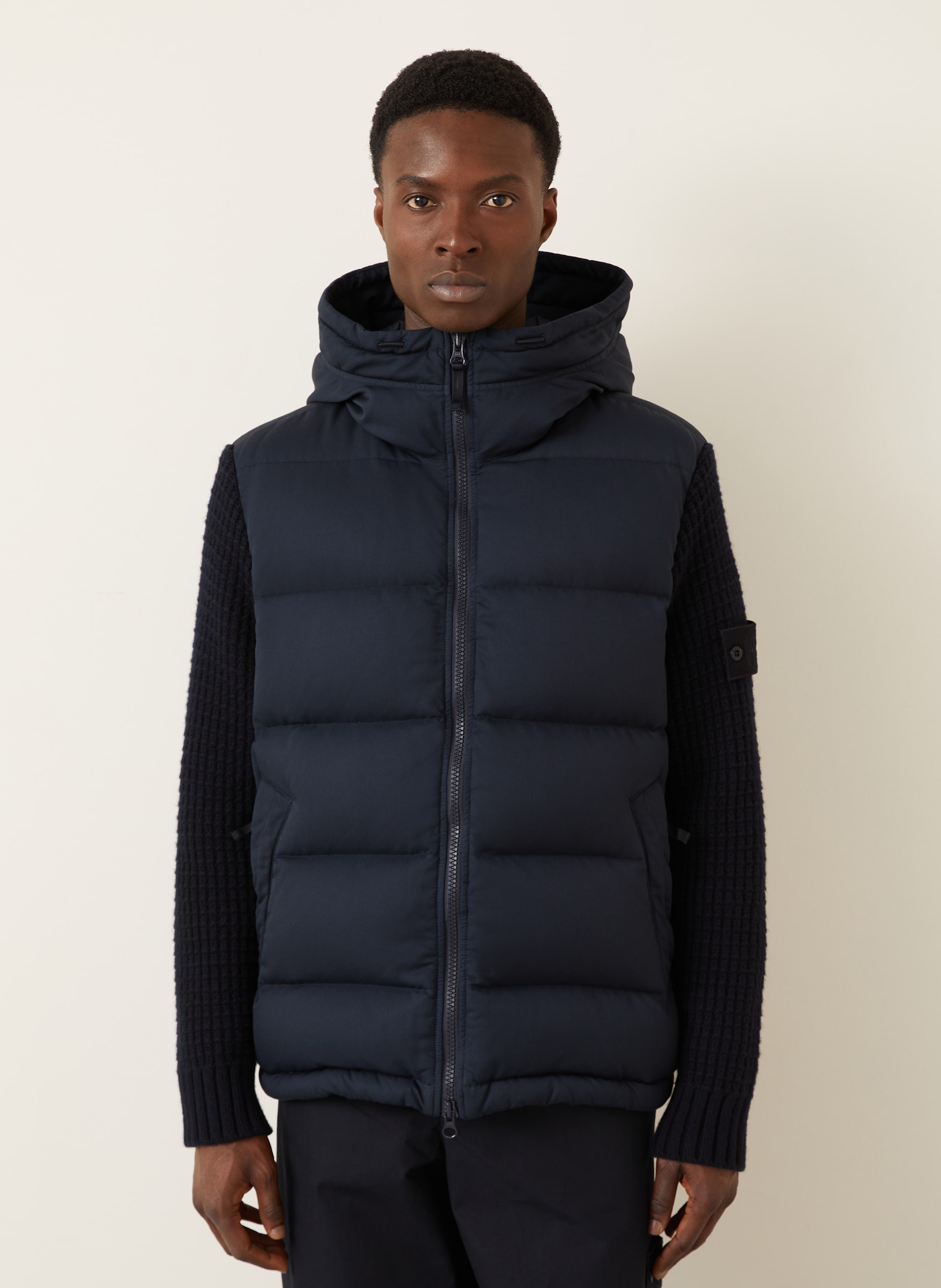 Thumbnail - Stone Island Daunenjacke Ghost Im Materialmix blau