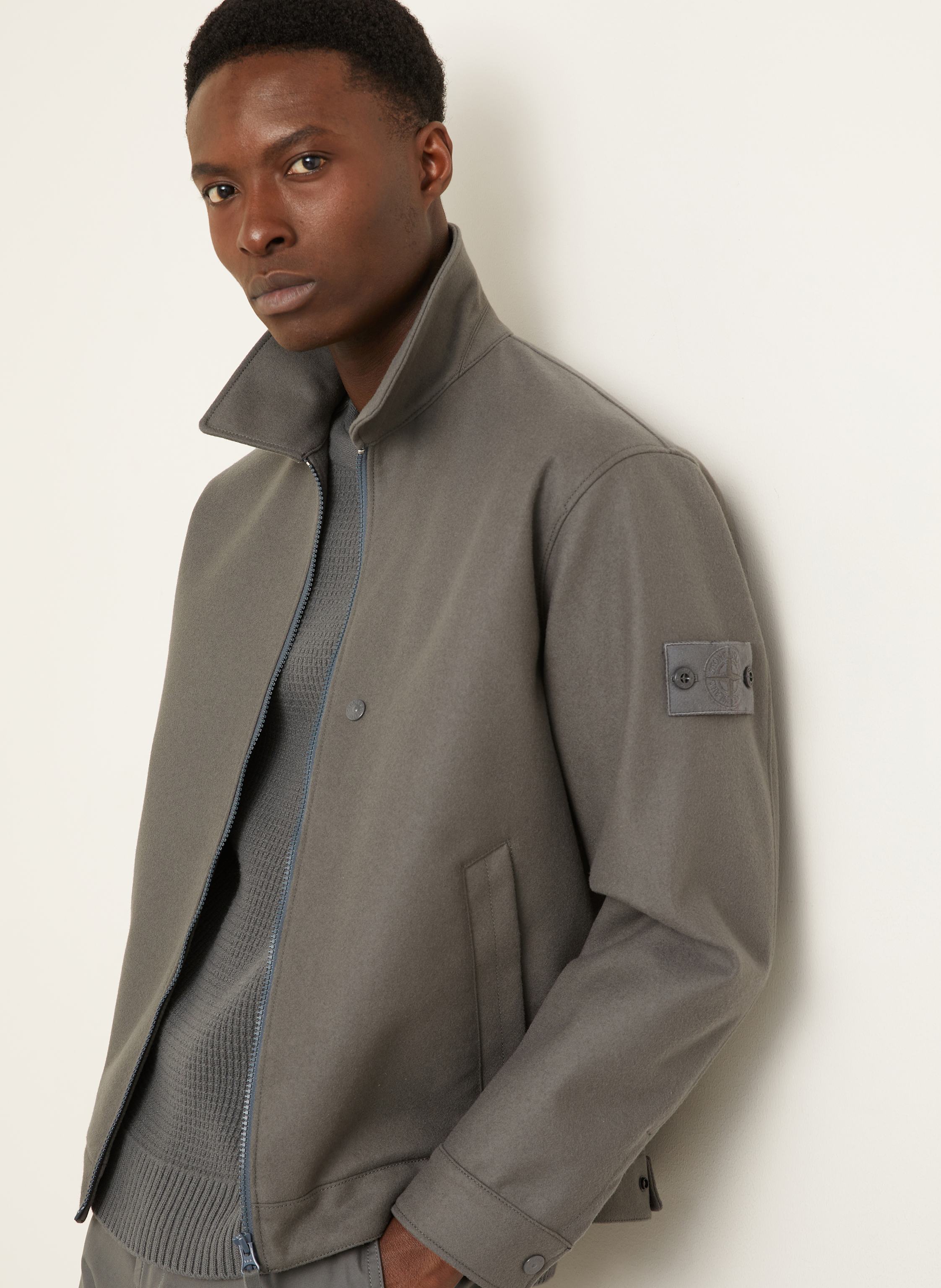 Thumbnail - Stone Island Flanell-Blouson Ghost grau