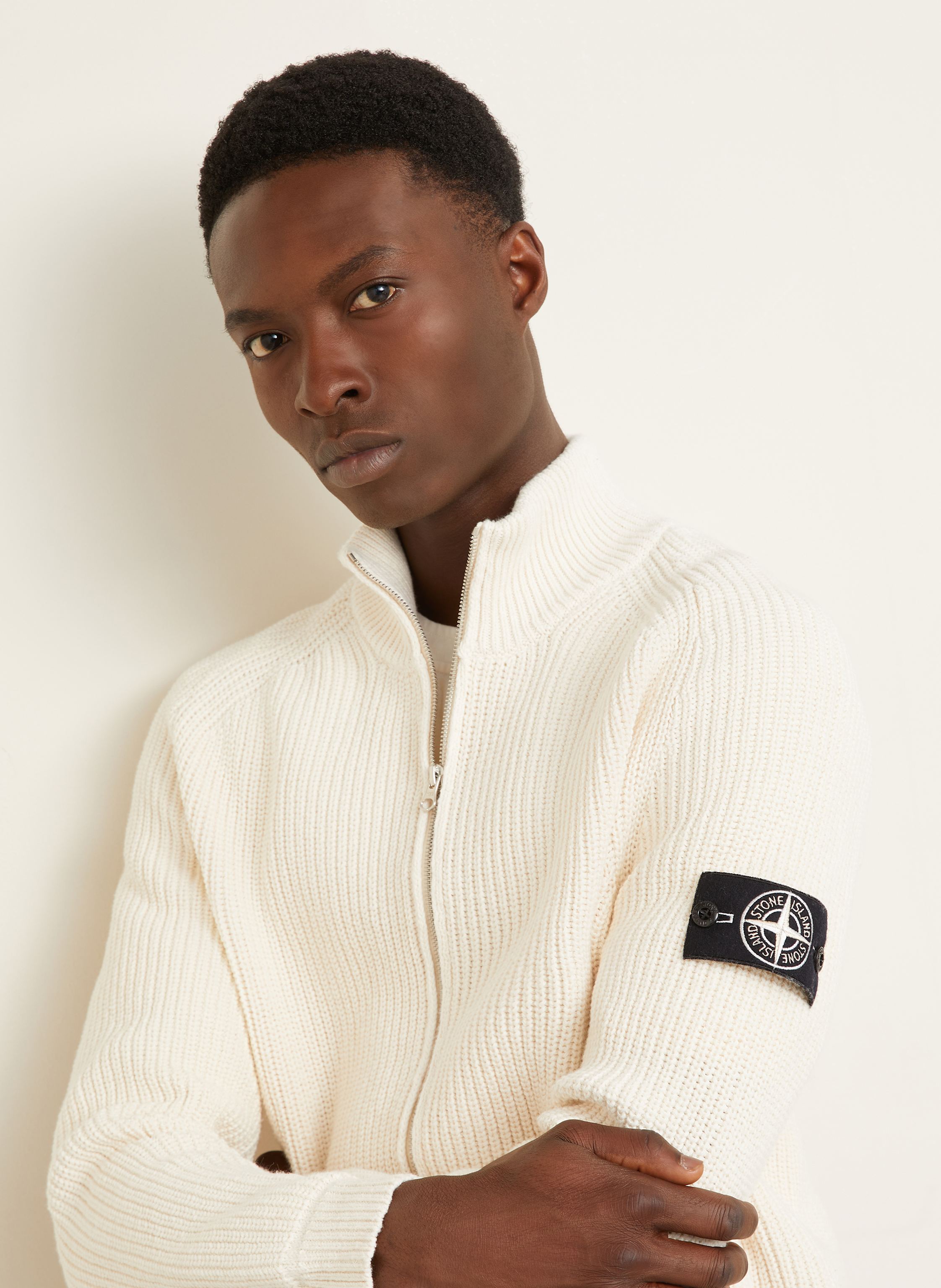 Thumbnail - Stone Island Strickjacke weiss