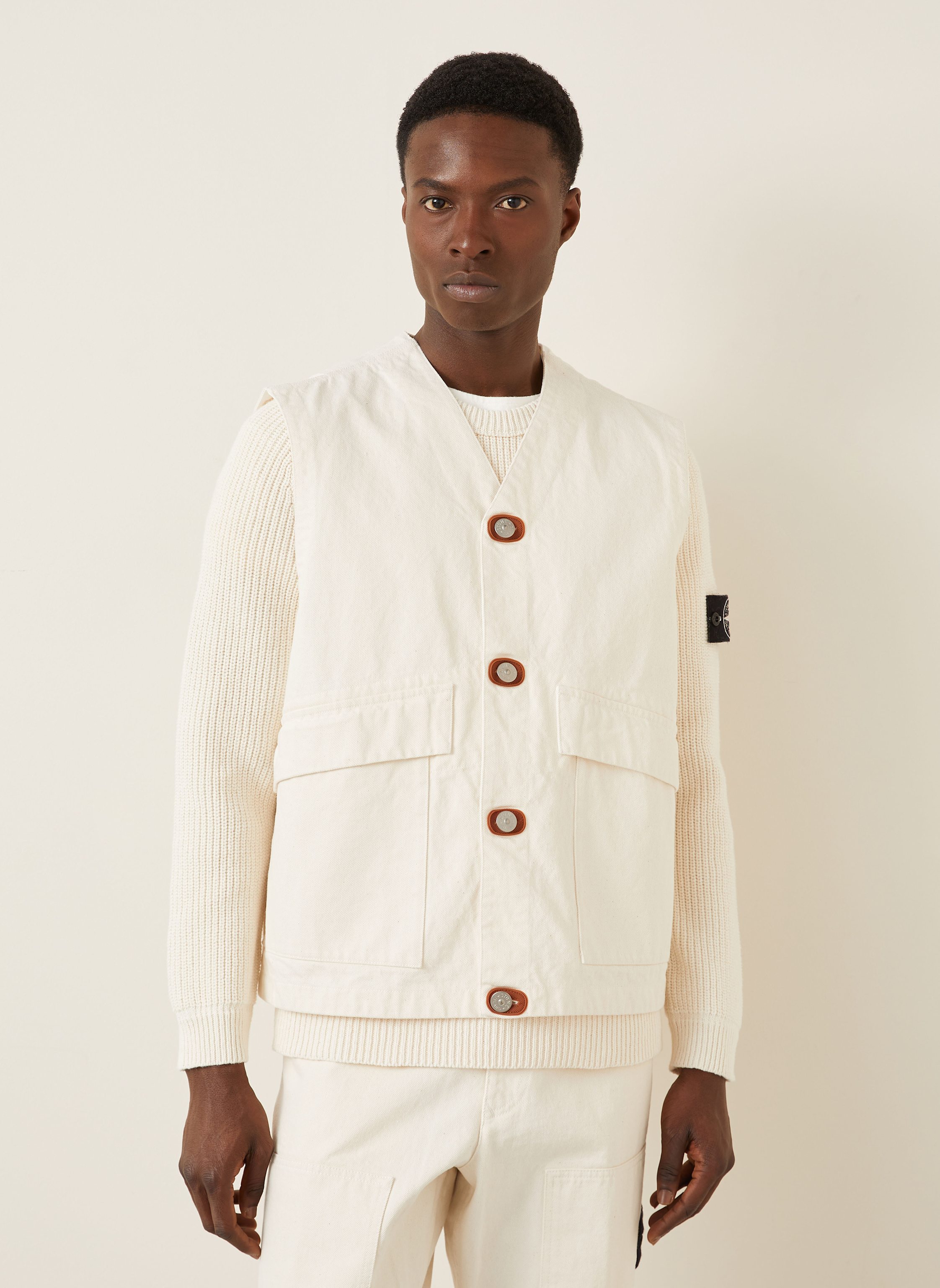 Thumbnail - Stone Island Jeansweste beige