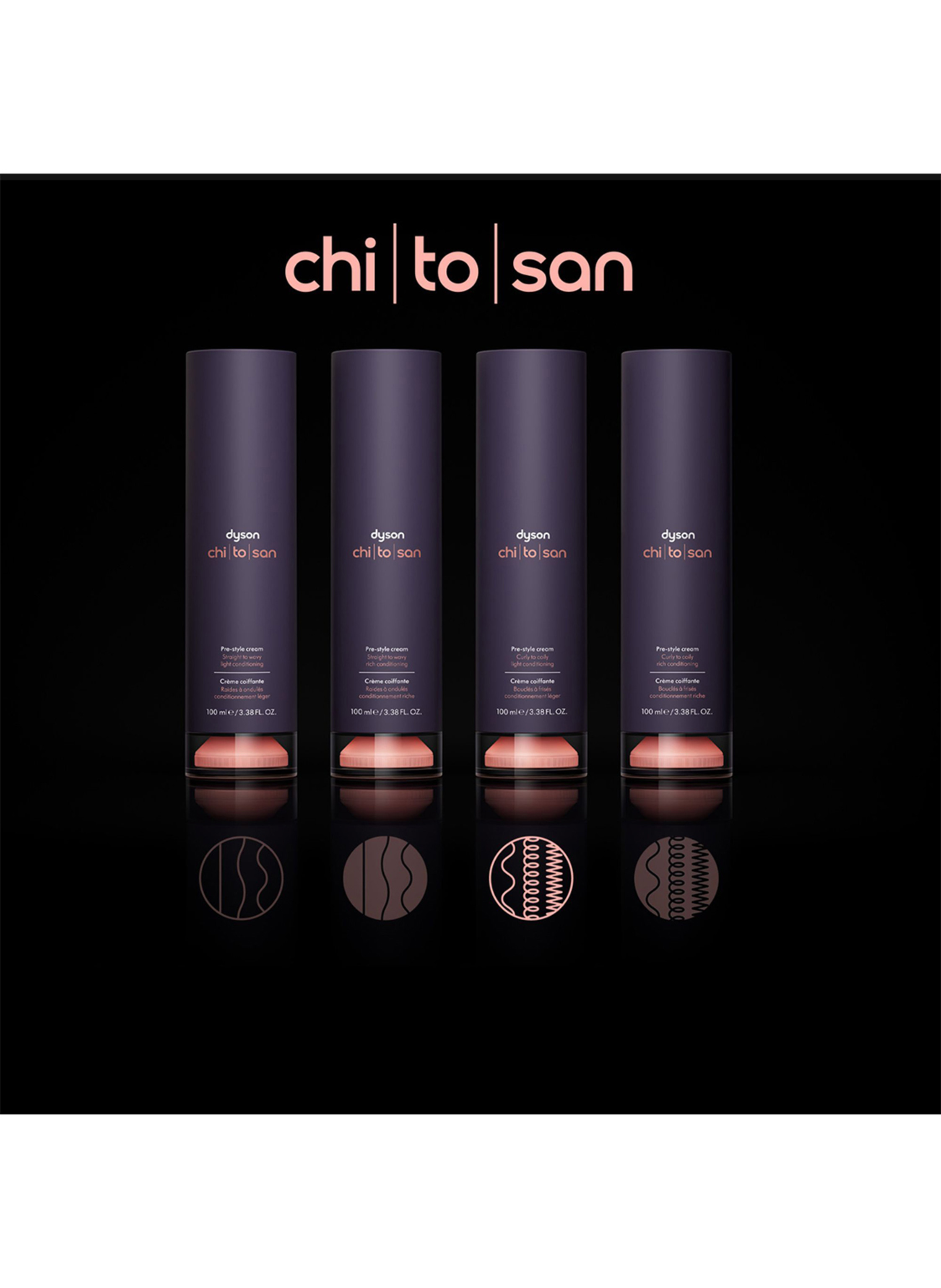 Thumbnail - Dyson Chitosan™ Refill Pre-Style Cream für lockiges bis krauses Haar, leichte Pflege 100 ml