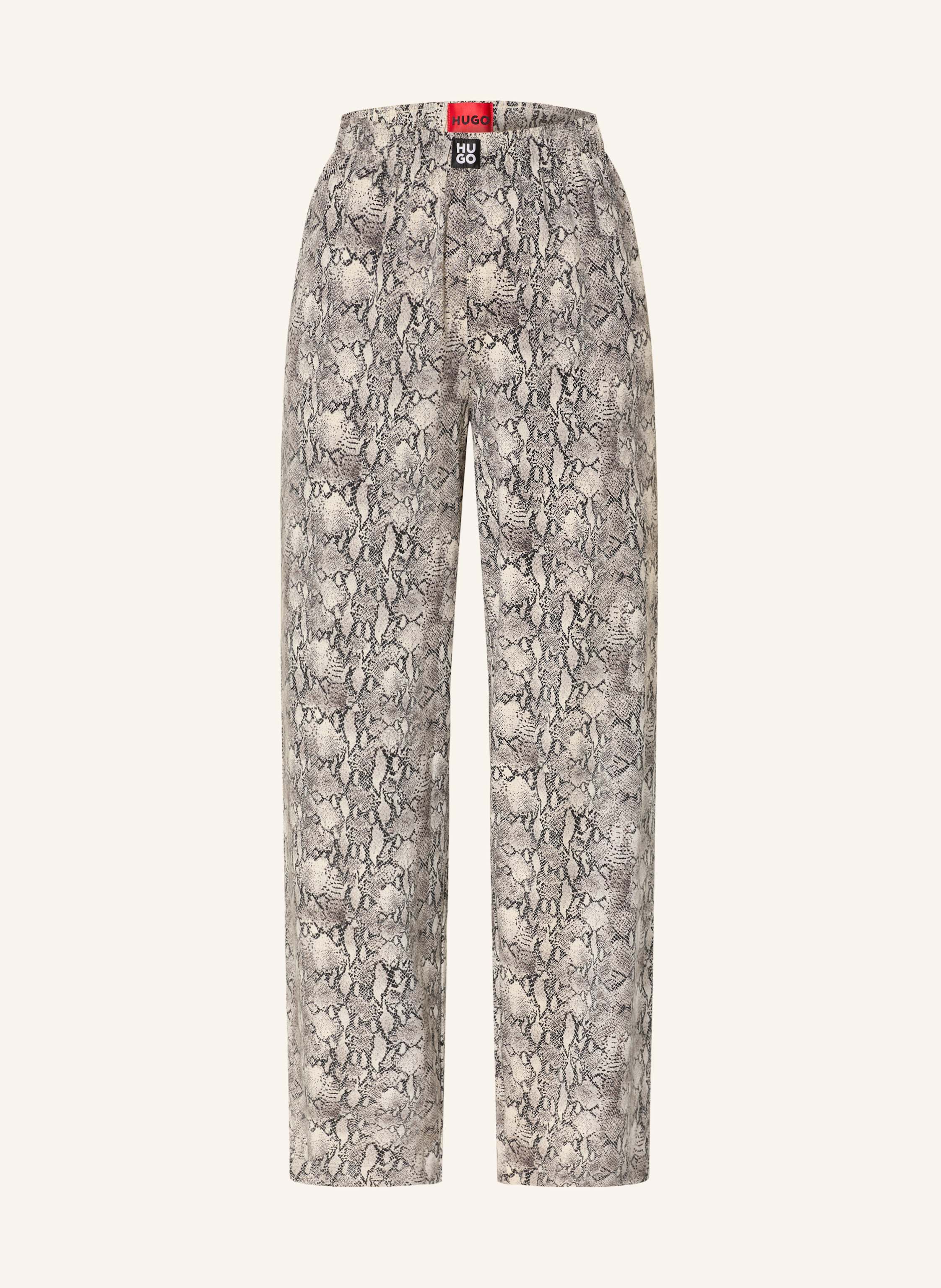 HUGO Schlafhose NIKA in taupe / schwarz / creme