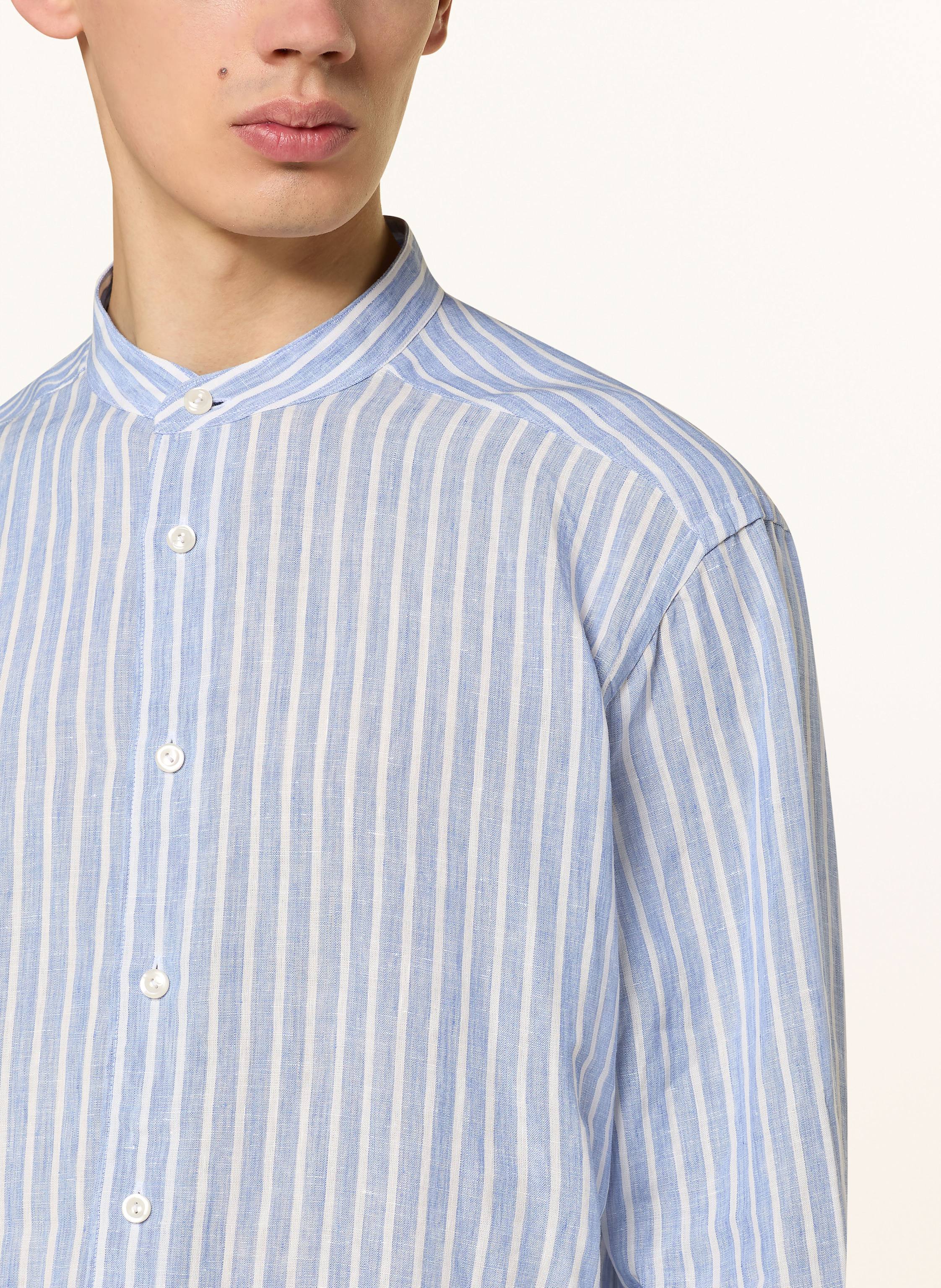 Thumbnail - Eton Leinenhemd Regular Fit Mit Stehkragen blau