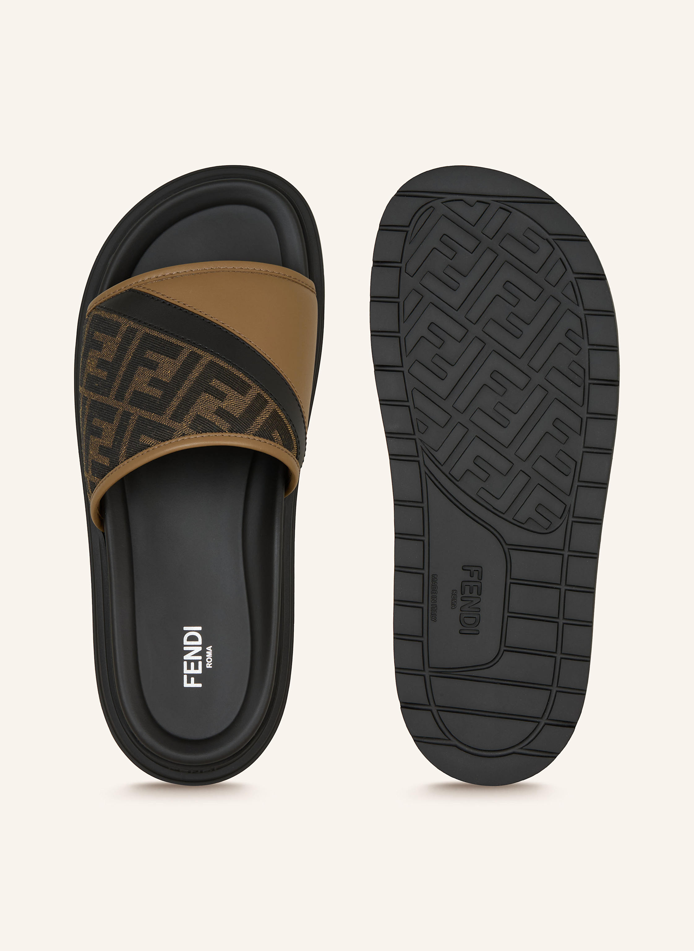 Thumbnail - Fendi Pantoletten braun