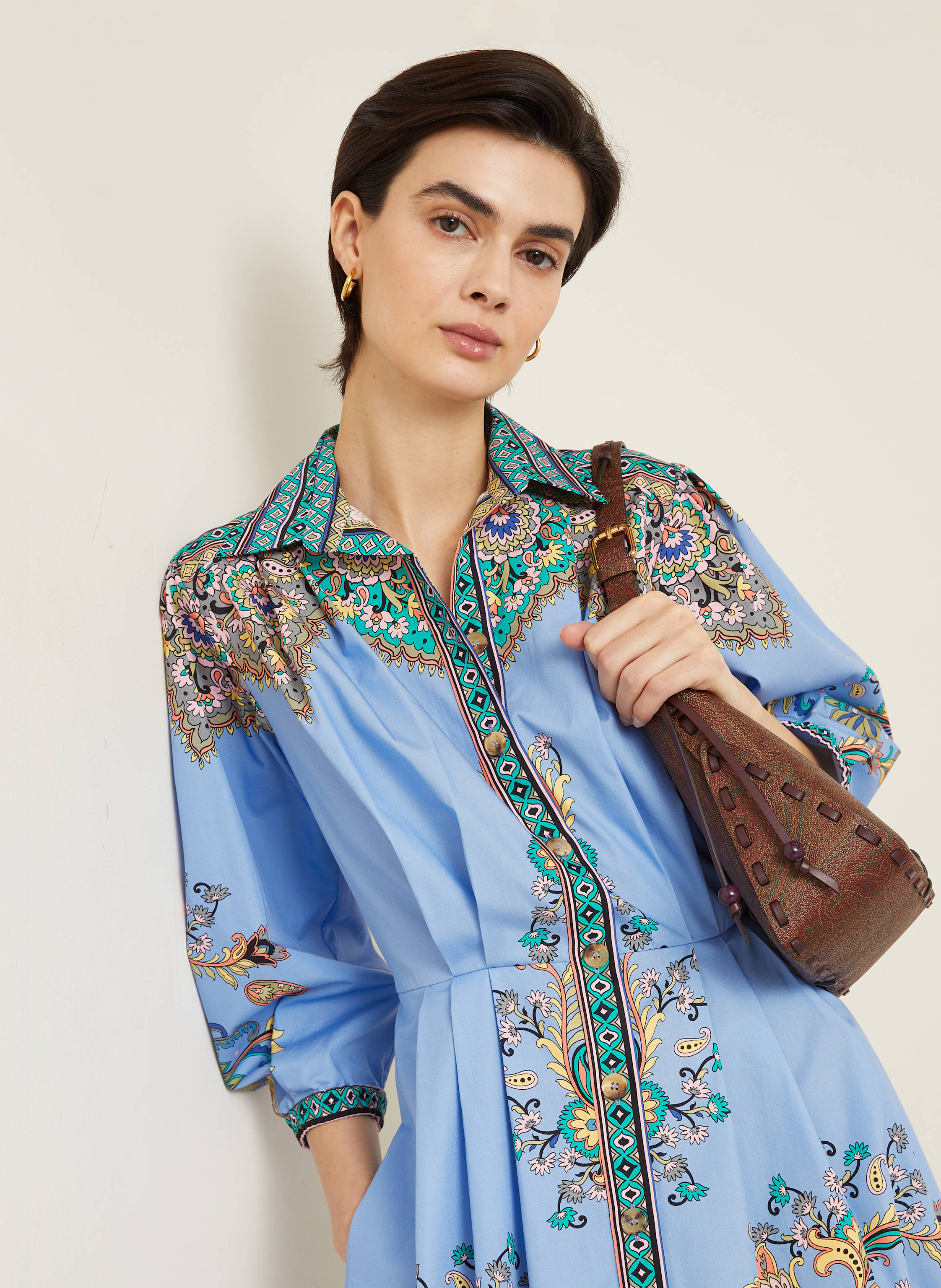 Thumbnail - Etro Hemdblusenkleid blau