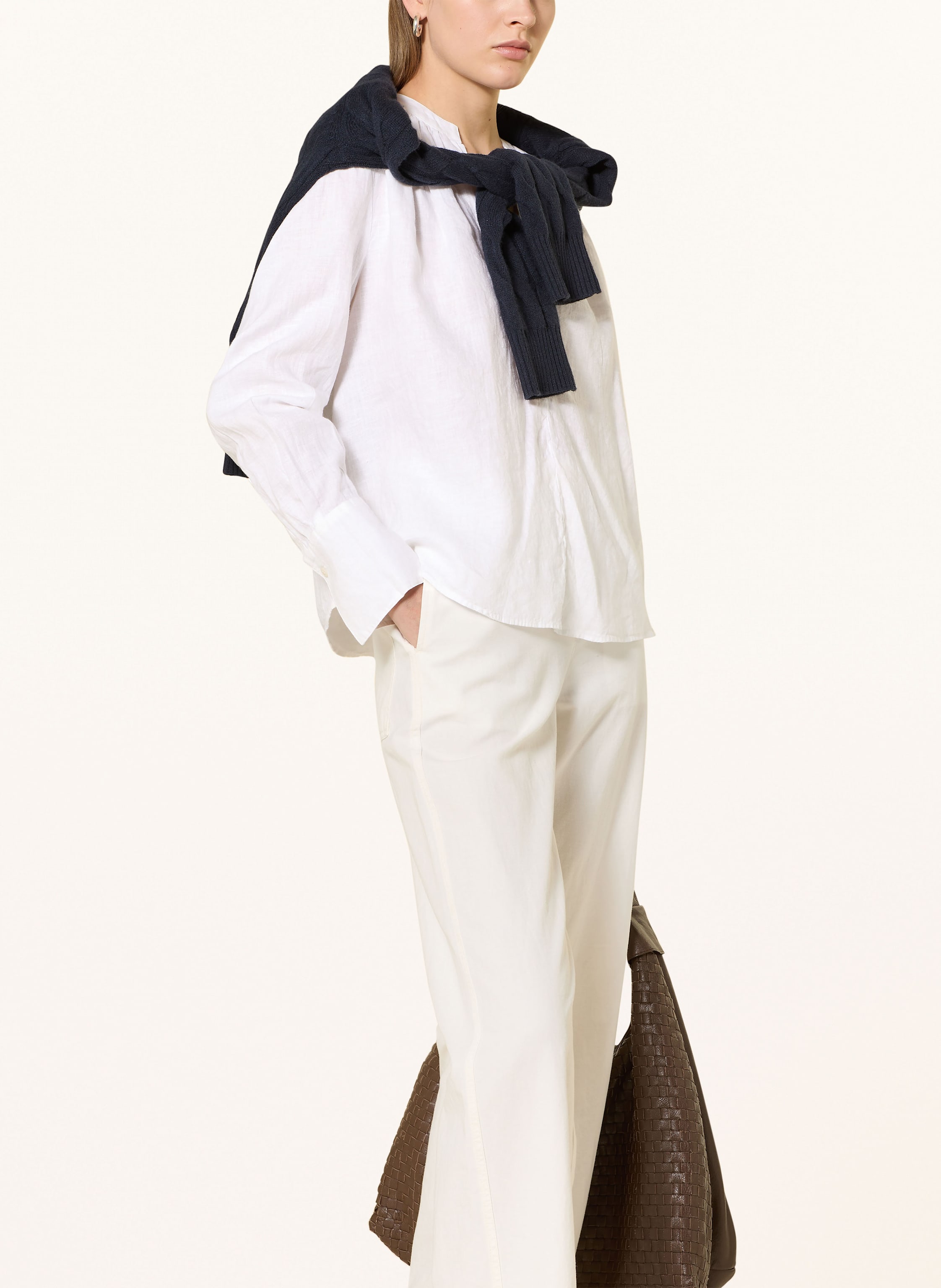 Thumbnail - Tommy Hilfiger Blusenshirt Aus Leinen weiss