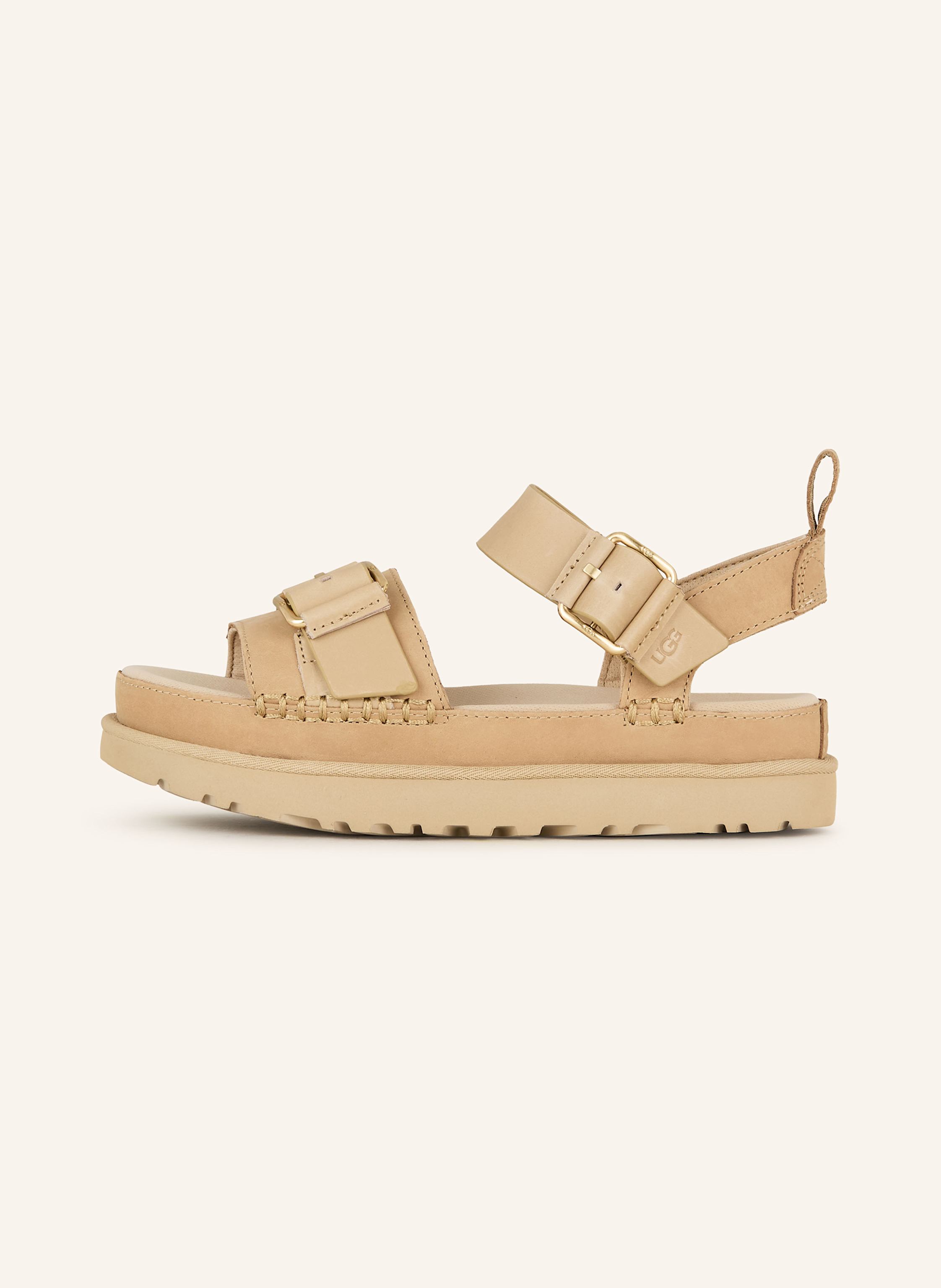 Thumbnail - Ugg Plateau-Sandalen Goldenstar Villa beige