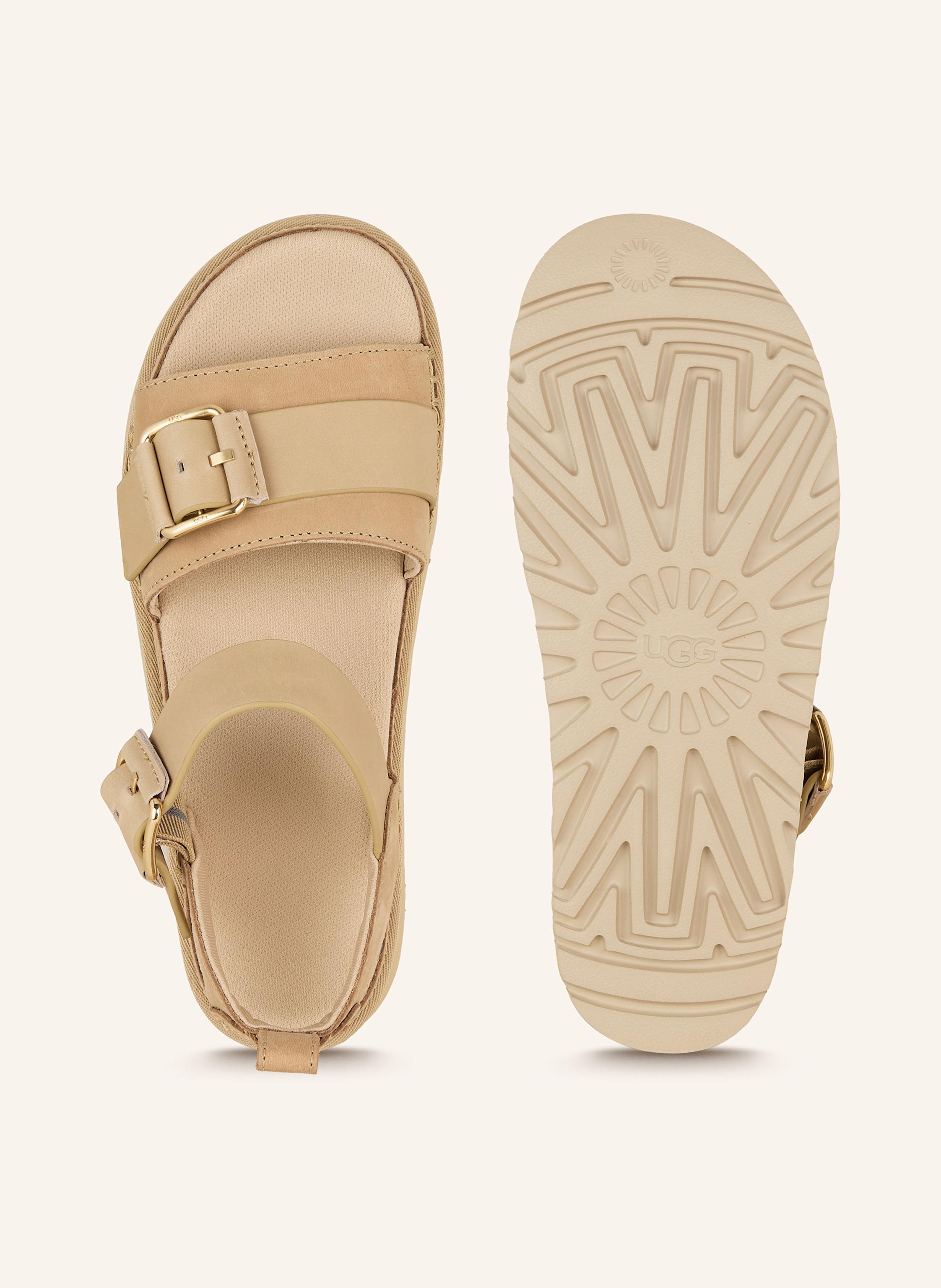 Thumbnail - Ugg Plateau-Sandalen Goldenstar Villa beige