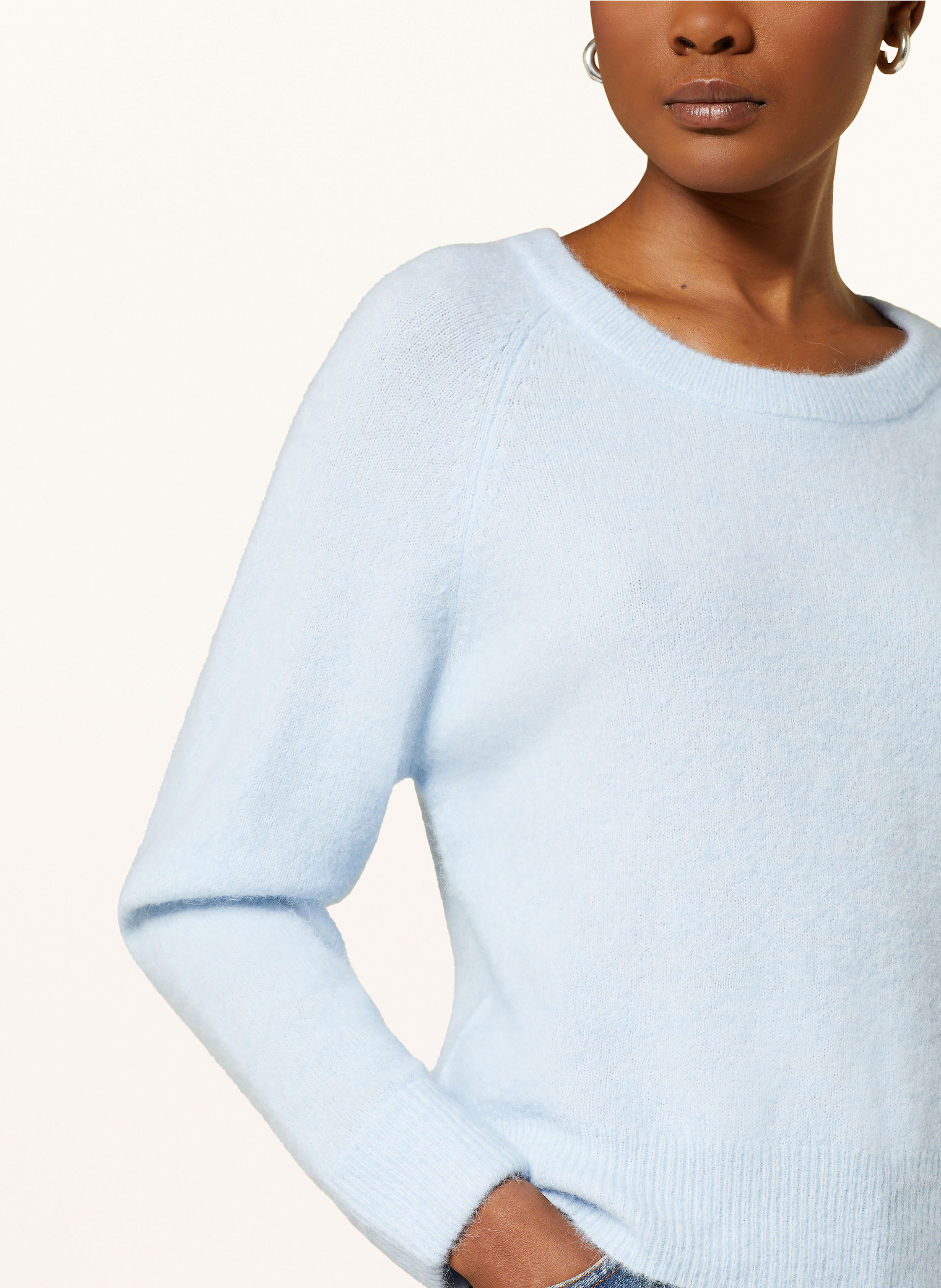 Thumbnail - Samsøe Samsøe Pullover Nor O-N Short Mit Alpaka blau
