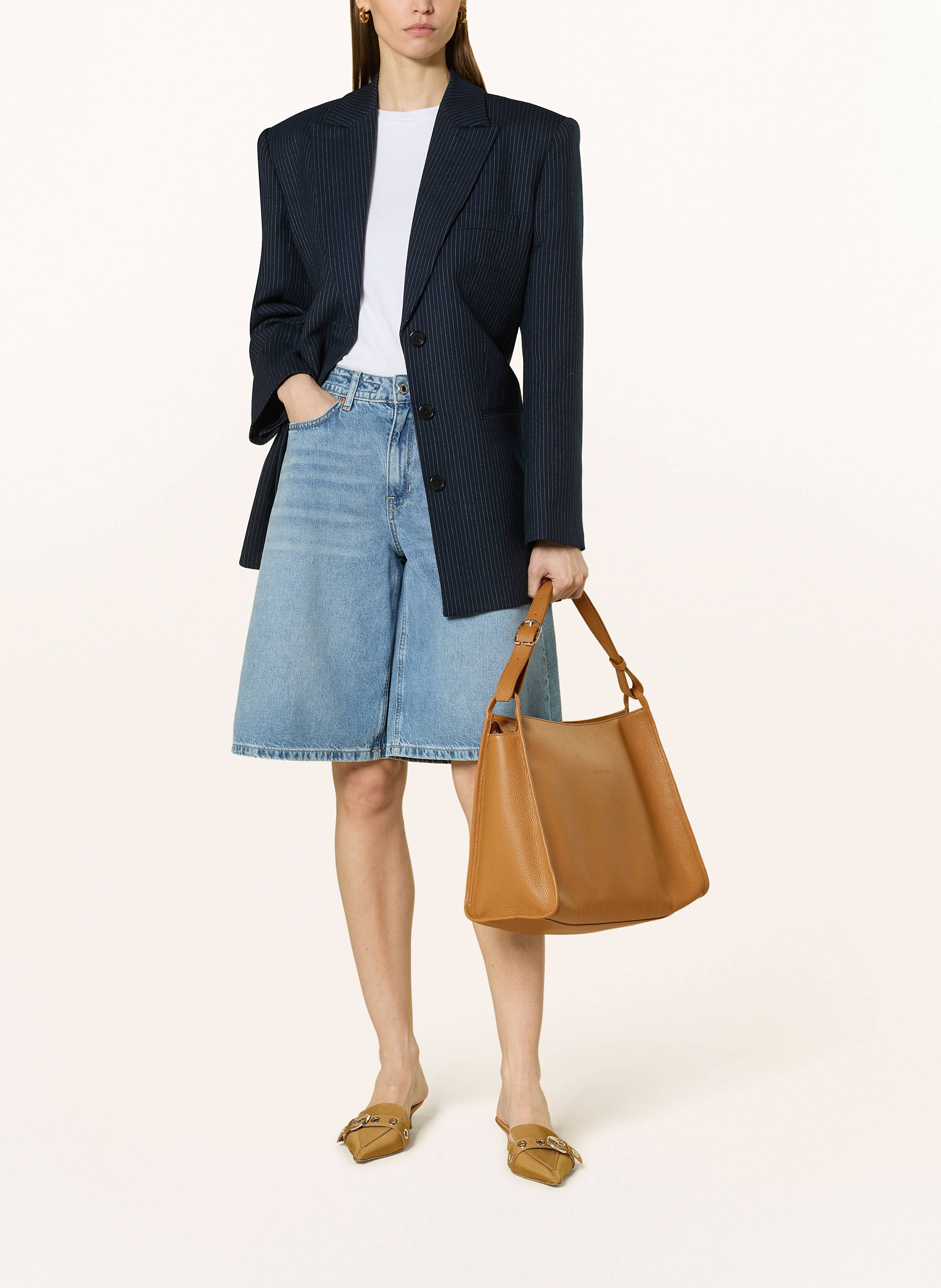 Thumbnail - Longchamp Schultertasche Le Foulonne braun