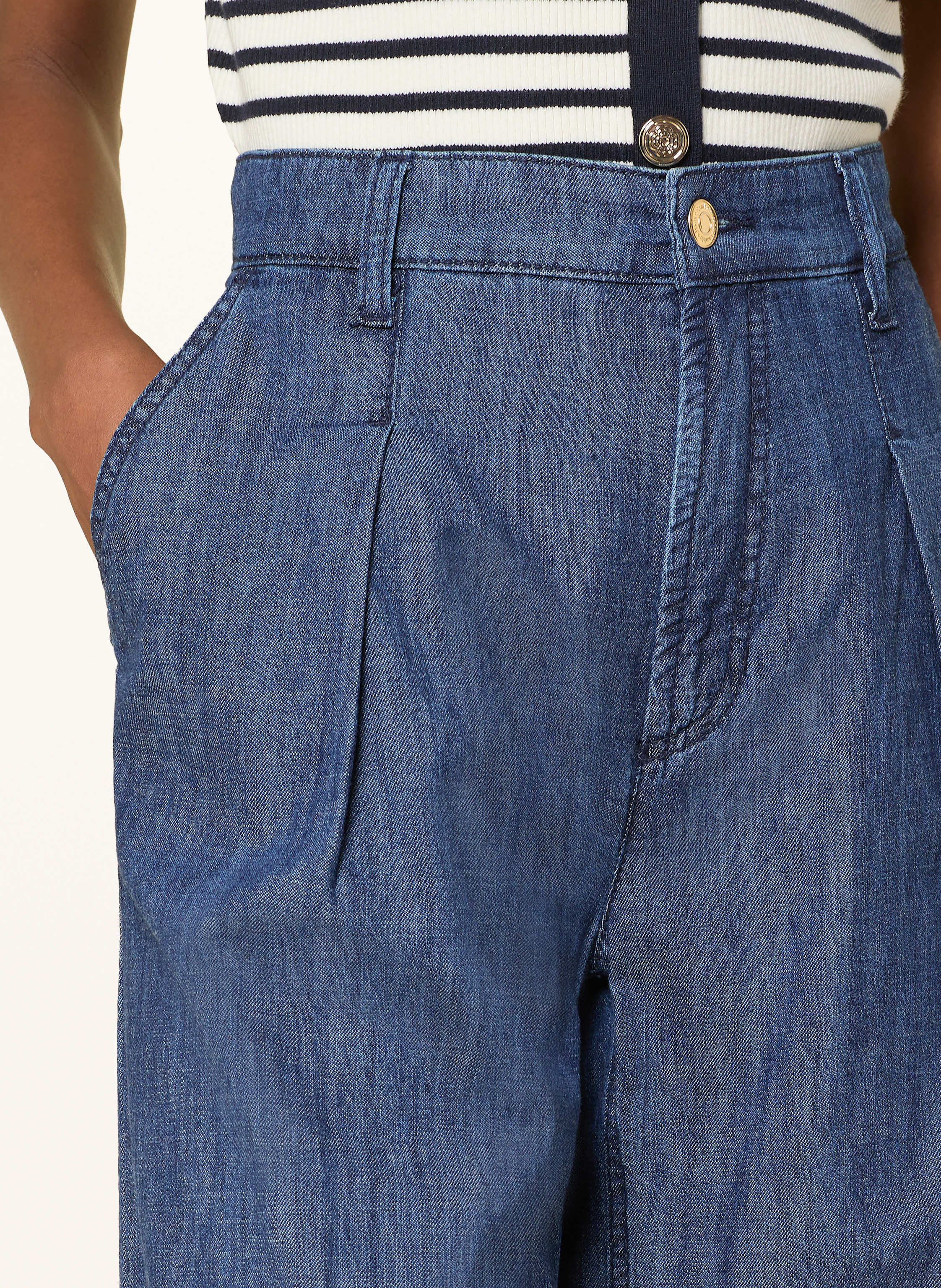 Thumbnail - Cambio Wide Leg Jeans Alina blau