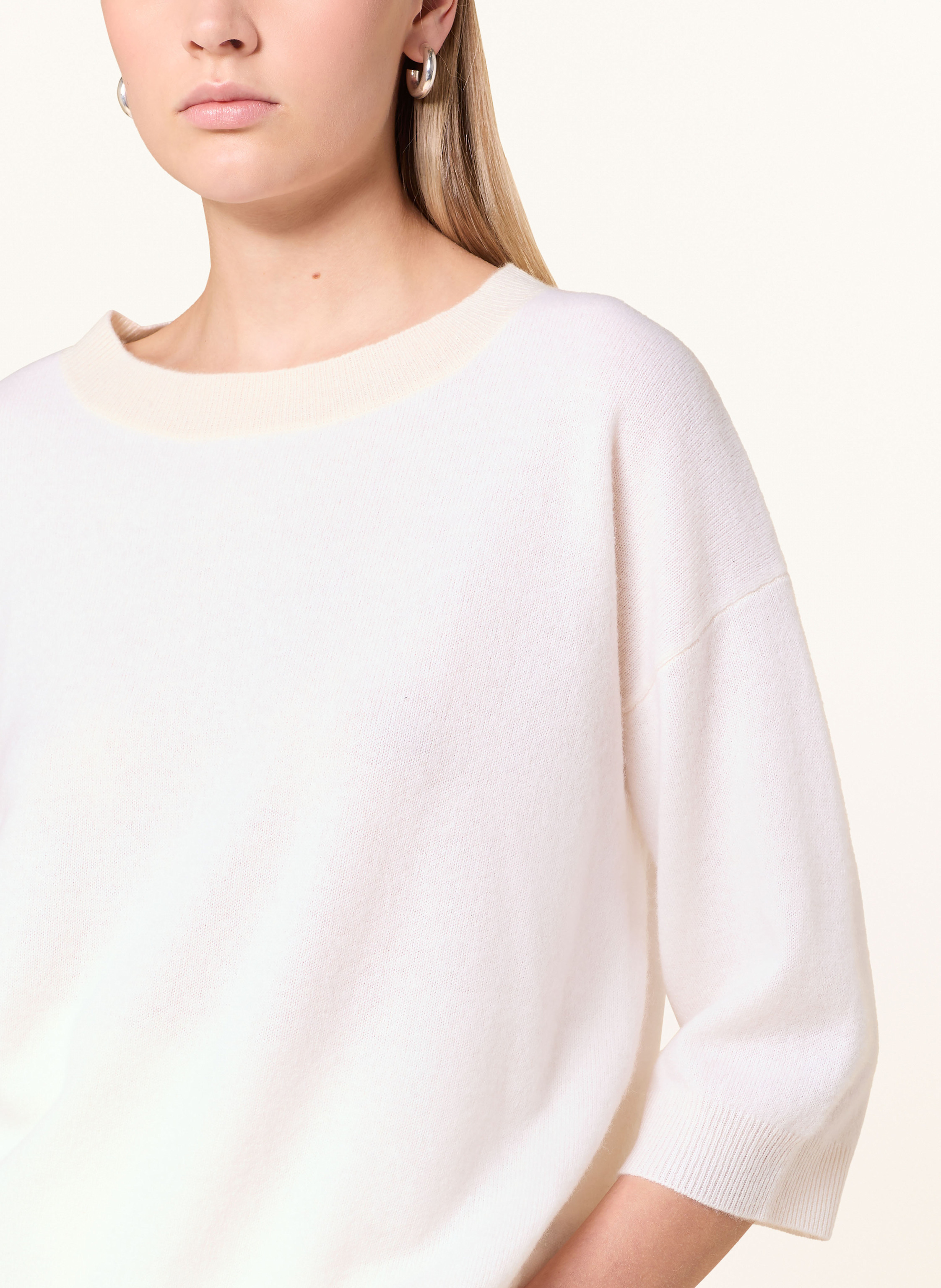 Thumbnail - Darling Harbour Cashmere-Pullover Mit 3/4-Arm weiss
