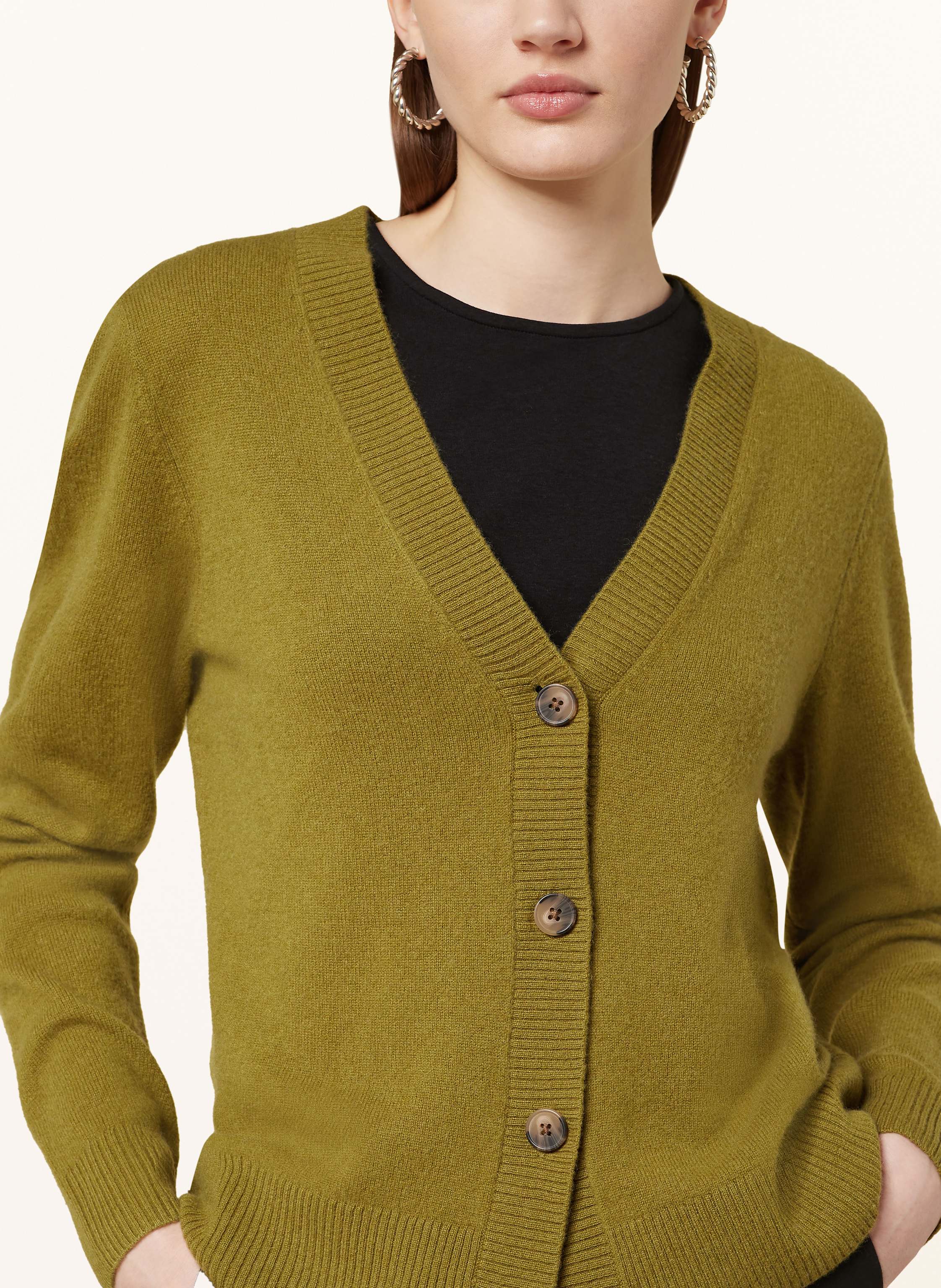 Thumbnail - Darling Harbour Strickjacke Aus Cashmere gruen