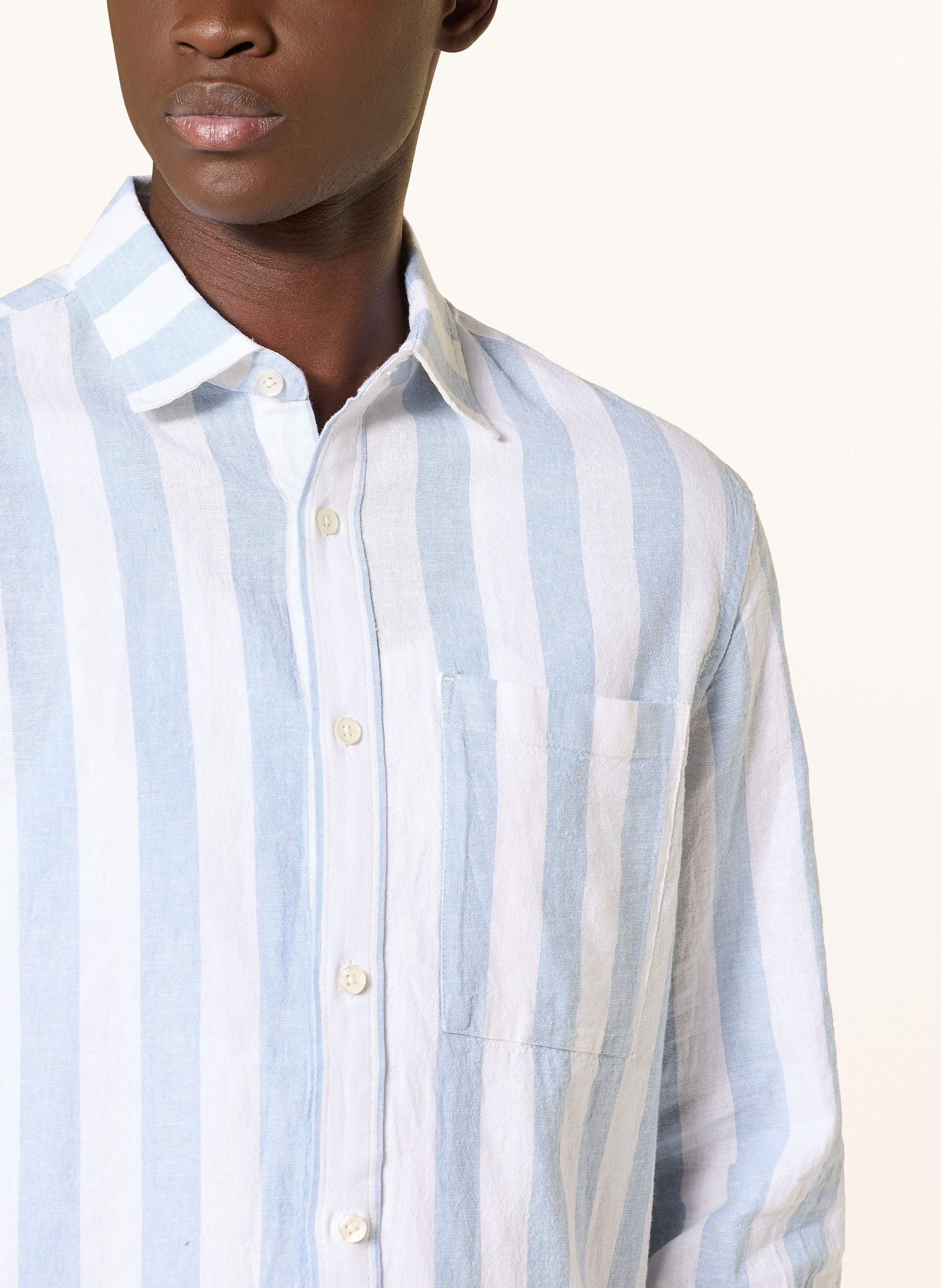 Thumbnail - Scotch & Soda Hemd Regular Fit Mit Leinen blau