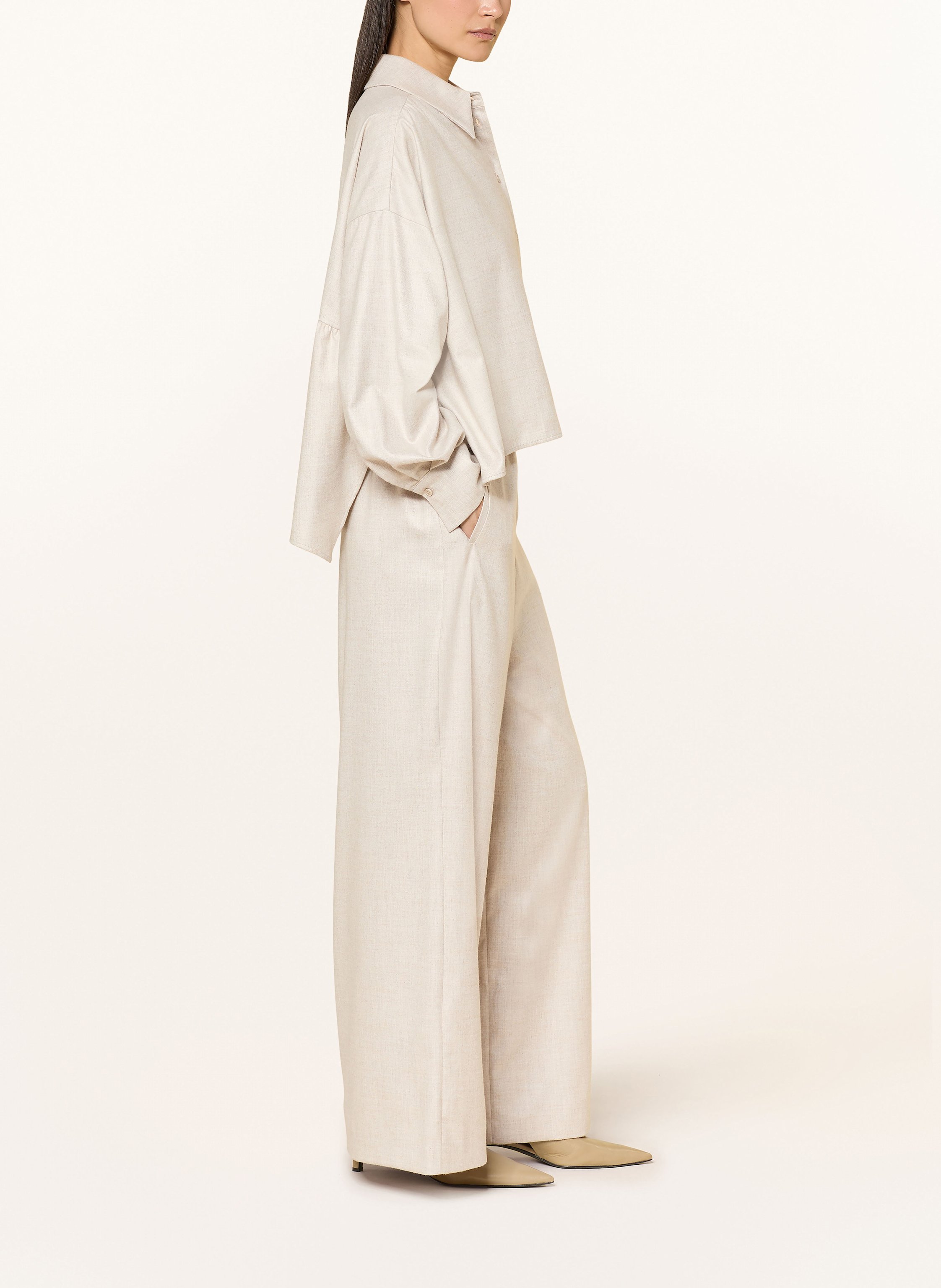 Thumbnail - Drykorn Marlenehose Ceiling Aus Flanell beige