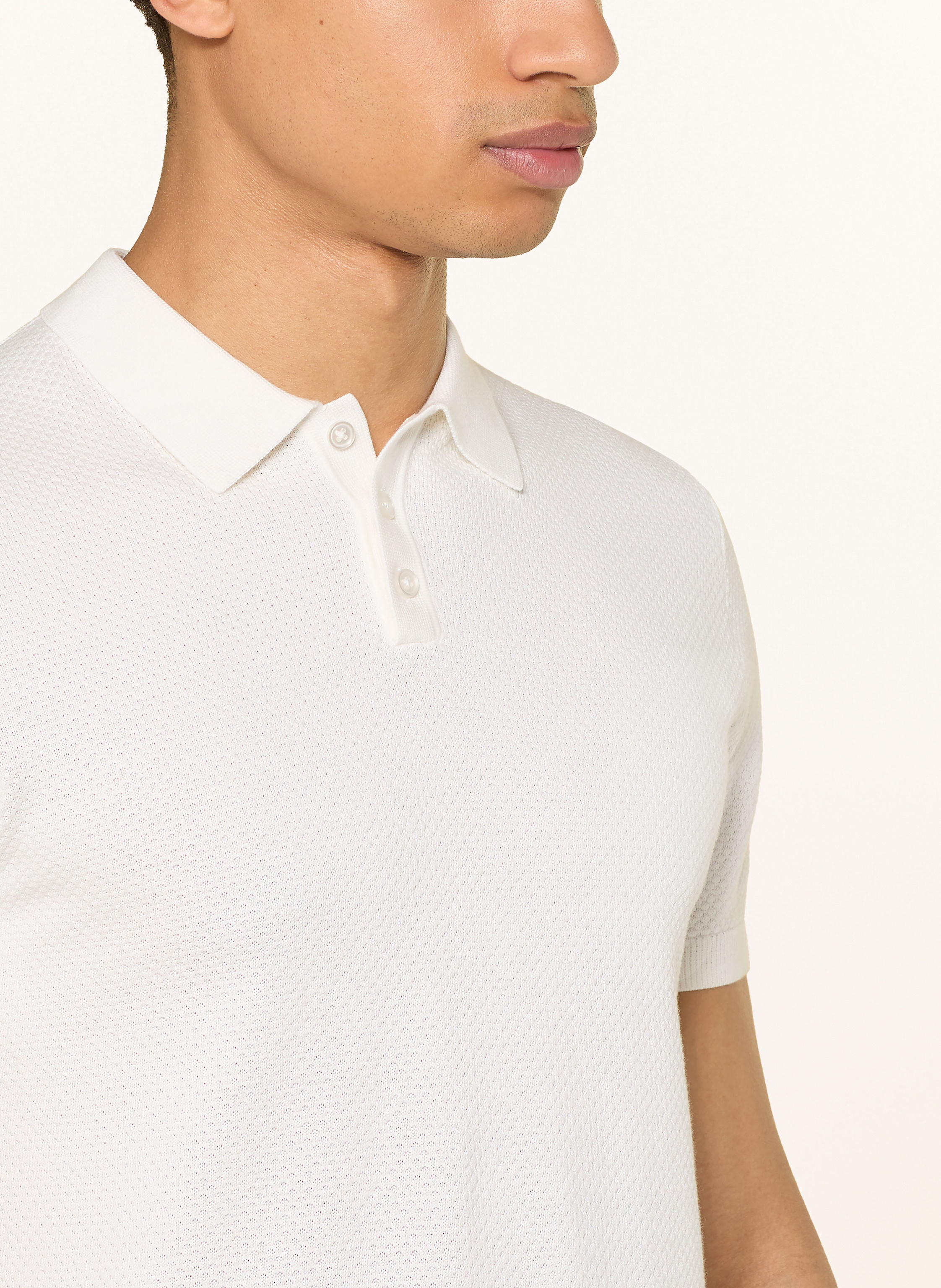 Thumbnail - Drykorn Strick-Poloshirt Triton Regular Fit weiss