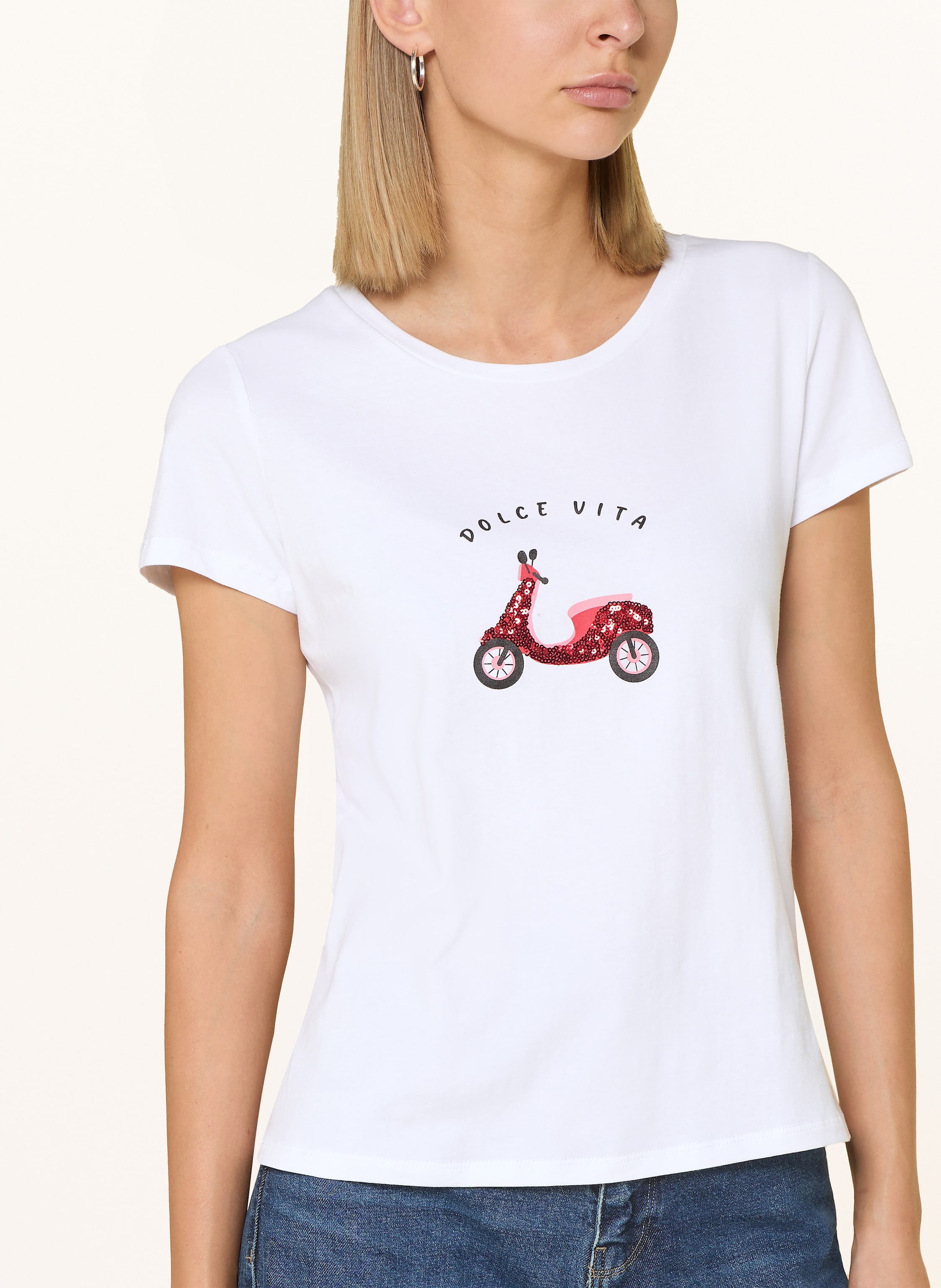 Thumbnail - More & More T-Shirt Mit Pailletten weiss