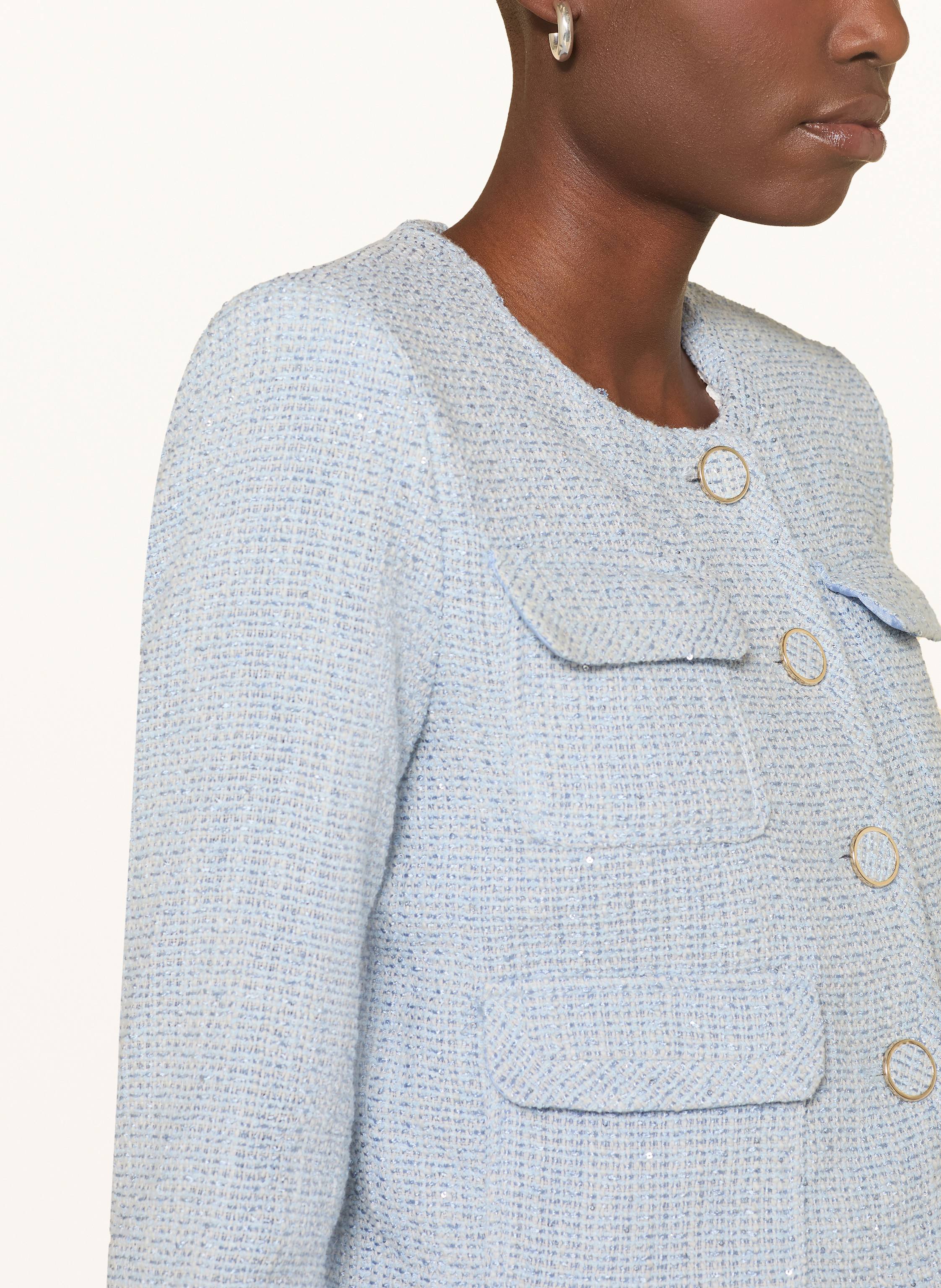 Thumbnail - Marella Bouclé-Jacke Mit Pailletten blau