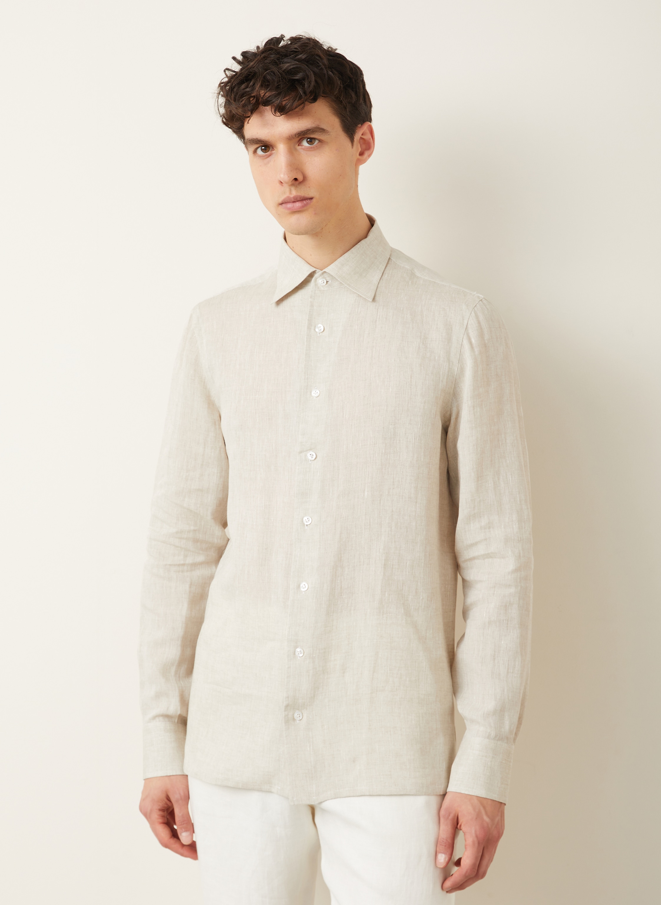 Thumbnail - Fioroni Leinenhemd Regular Fit beige