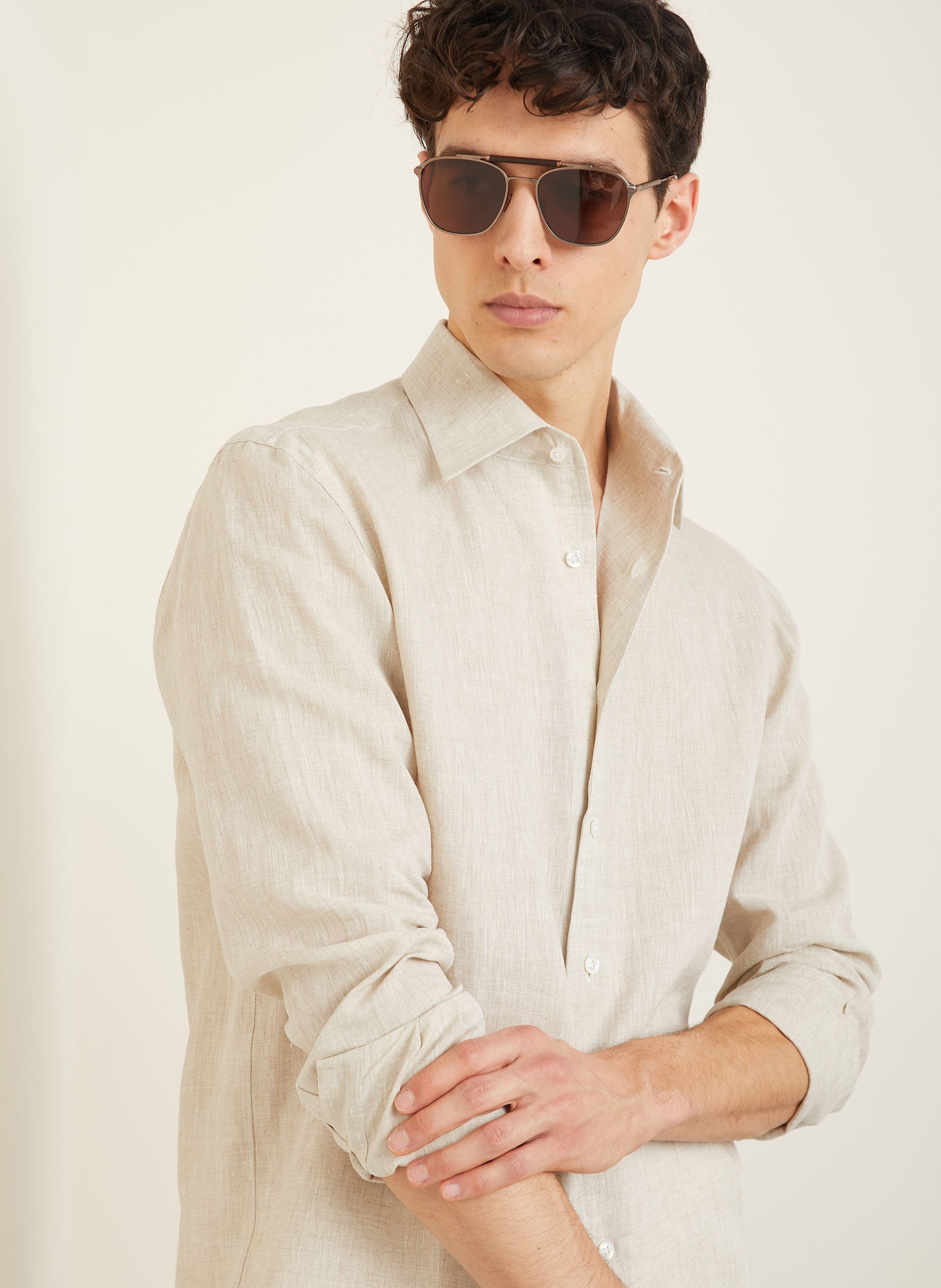 Thumbnail - Fioroni Leinenhemd Regular Fit beige