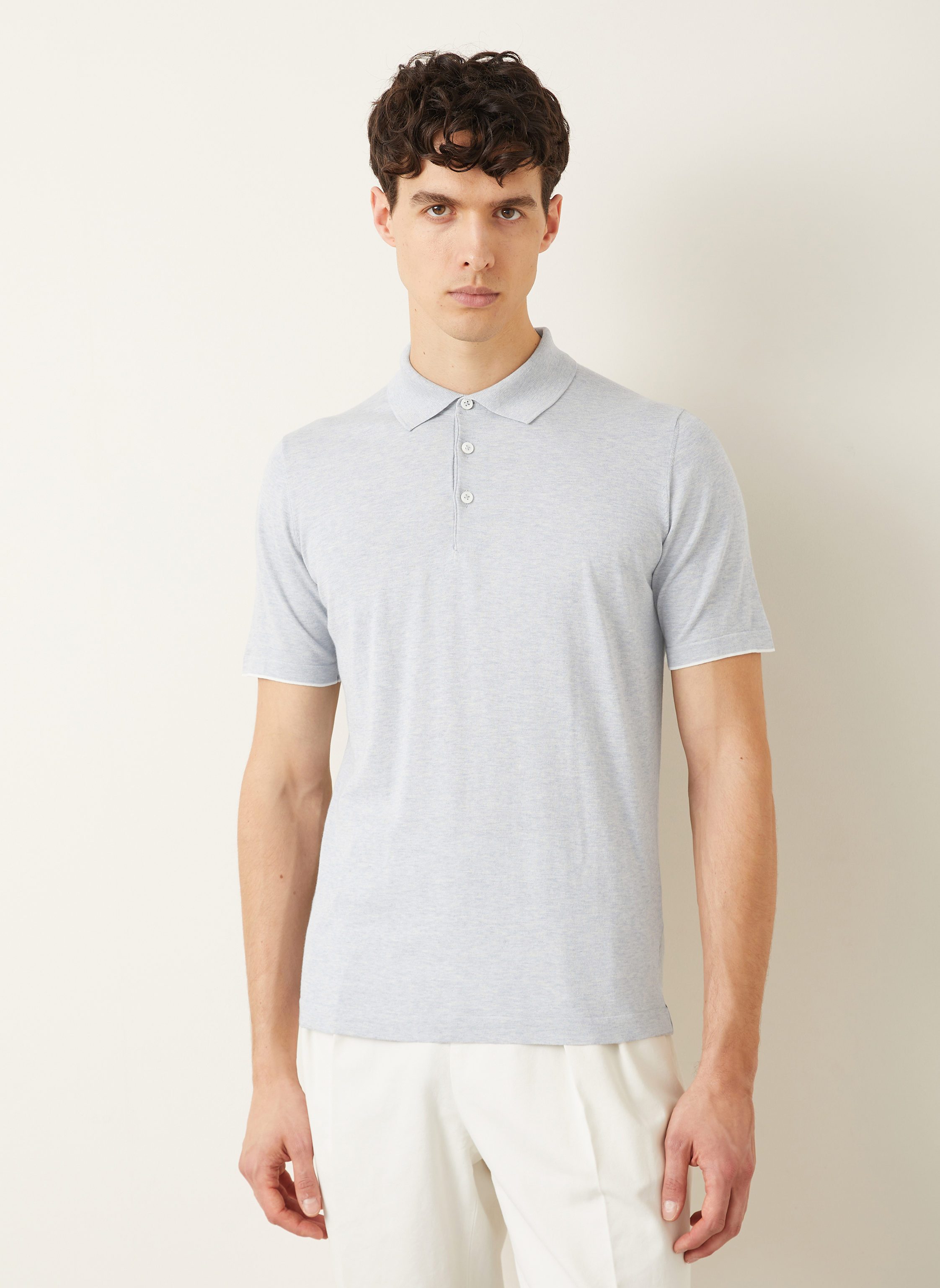 Thumbnail - Fioroni Strick-Poloshirt blau