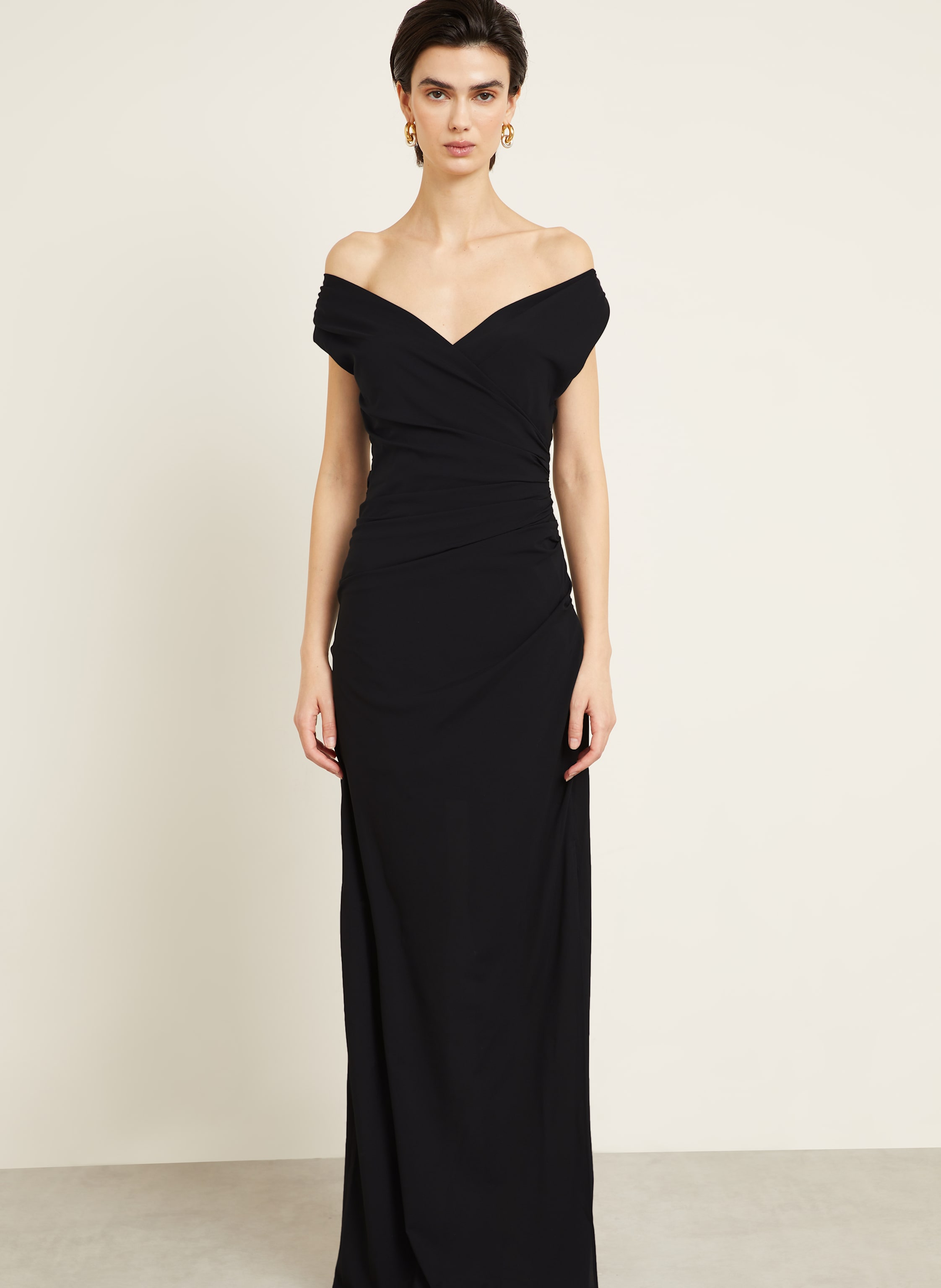 Thumbnail - Jacquemus Off-Shoulder-Kleid La Robe Rita Longue schwarz