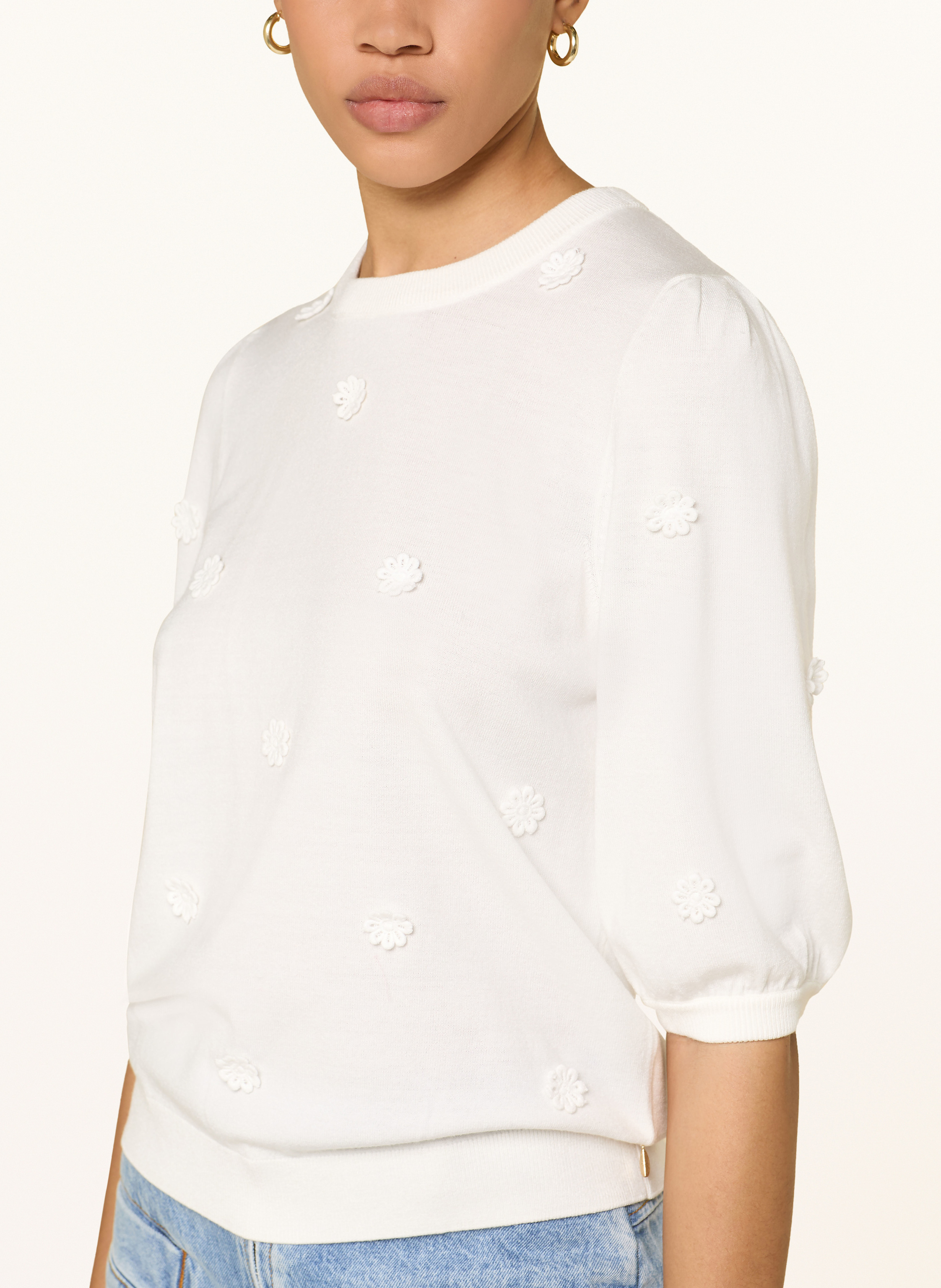 Thumbnail - Fabienne Chapot Strickshirt Hilly Mit 3/4-Arm weiss