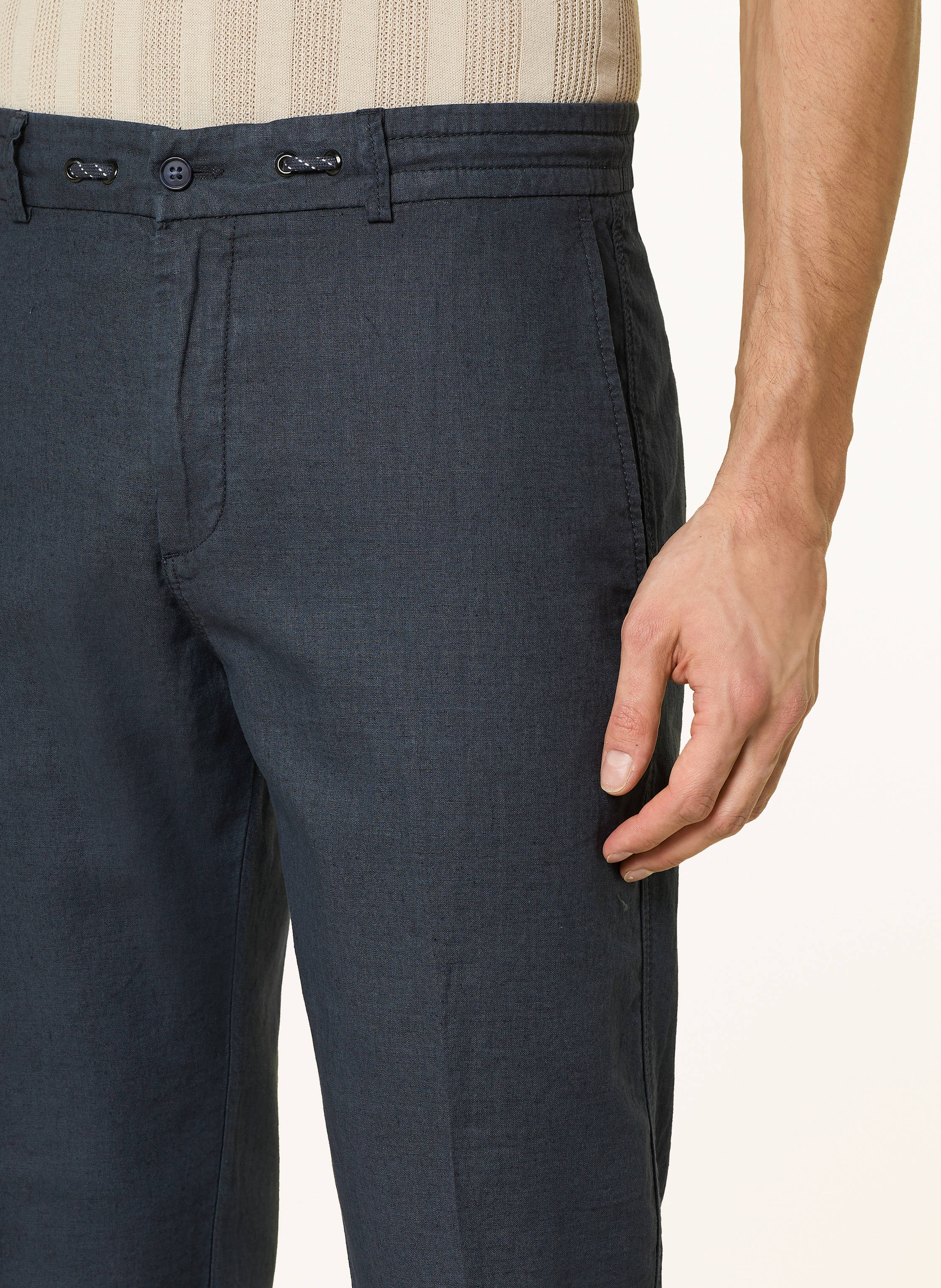 Thumbnail - Cinque Chino Cijuli-O Modern Fit Mit Leinen blau