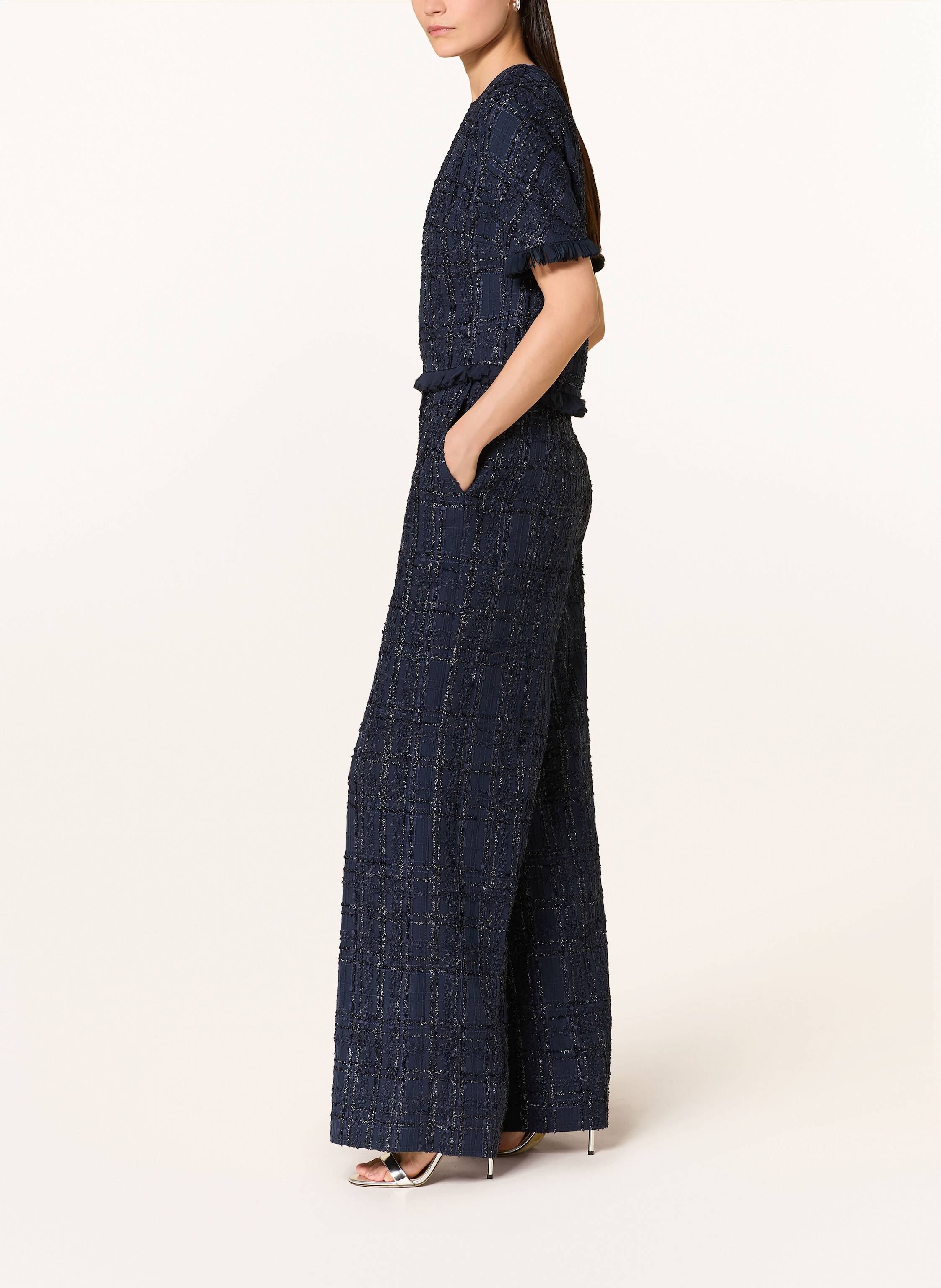 Thumbnail - Talbot Runhof Marlenehose Aus Tweed Mit Glitzergarn blau